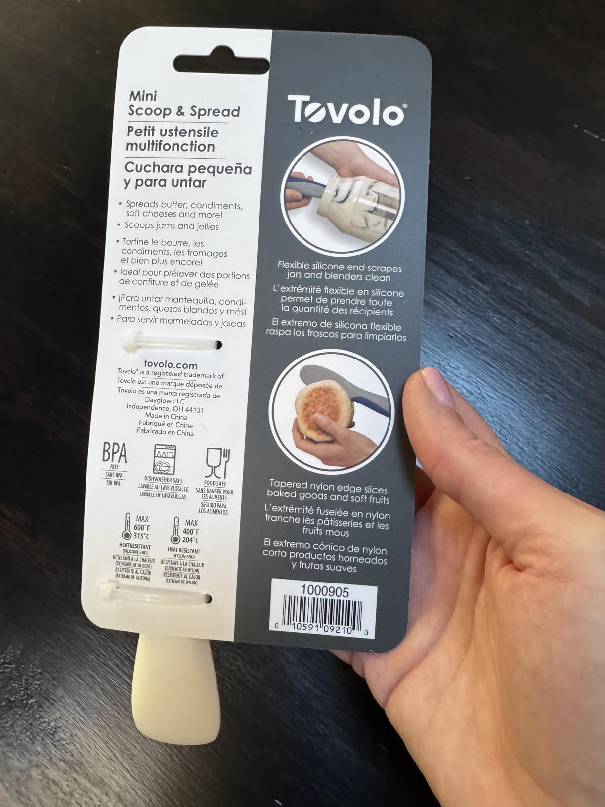 Tovolo Scoop and Spread Large Dual End Silicone Sandwich Spreader Tool with Nylon Handle, BPA Free Dishwasher Safe Silicone and Nylon Tool for Spreading and Scooping, Blue Haze and Oyster Gray customer photo 2