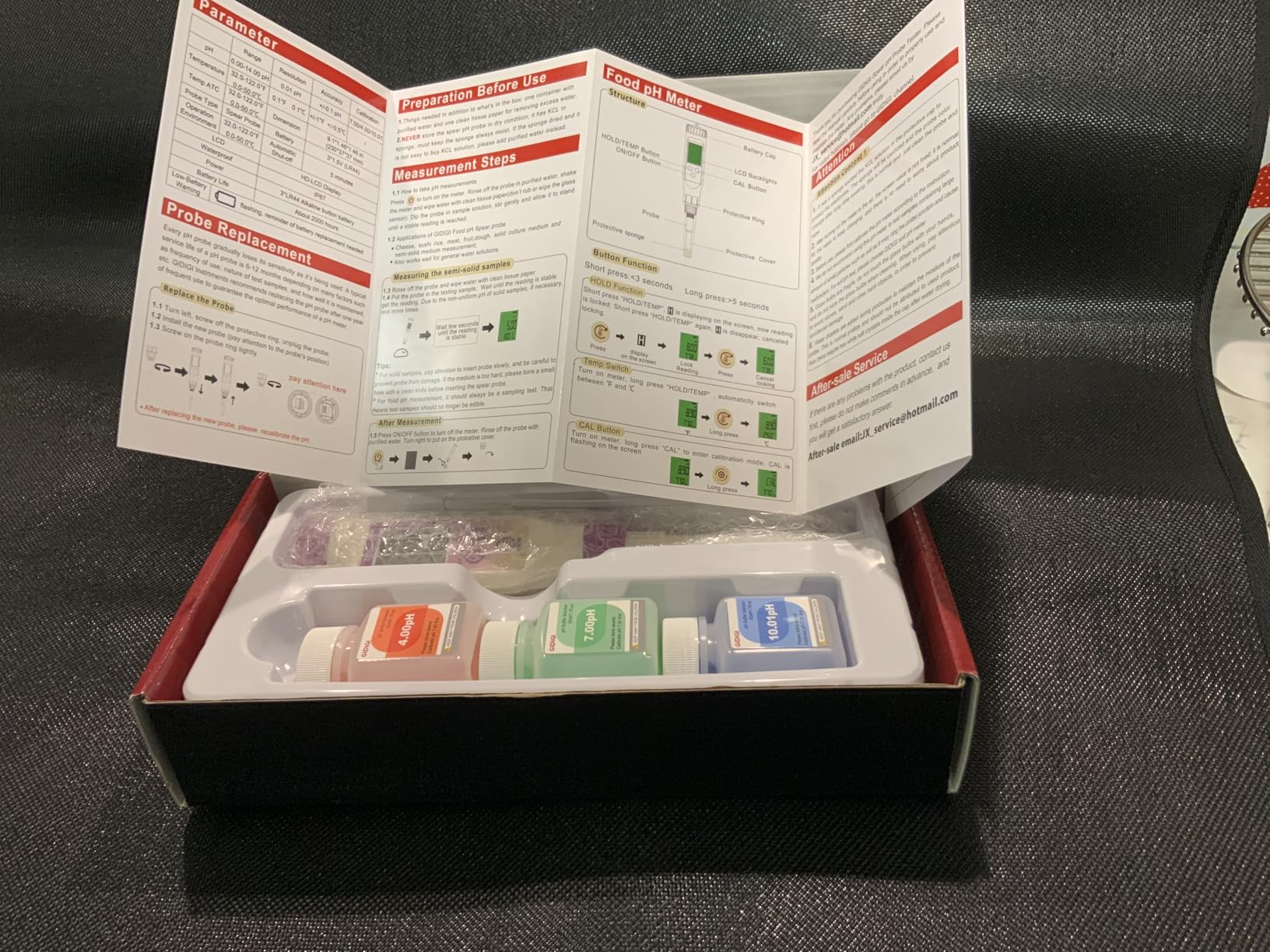 pH Meter Food Digital Electronic pH Tester for Fermentation 3*50ml pH Buffer Calibration Solution Kits Hot Sauce Food Tester Probe for Cheese Sourdough pH Temperature pH Test Strips for Acidity customer photo 2
