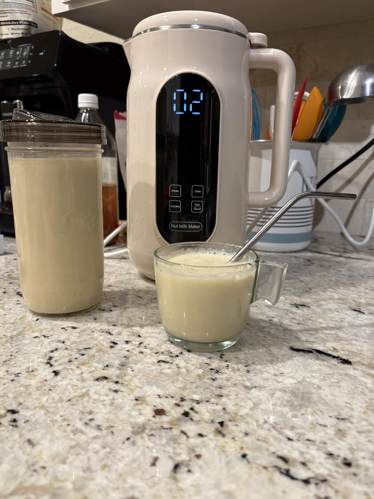 10 in 1 Nut Milk Maker Machine, 42oz IMD Screen Almond Milk Maker, Soy Milk Maker with Self-Cleaning, Delay Start, Keep Warm, Boil Water, Automatic Plant-Based Milk Blender for Soybean, Oat, Coconut customer photo 1
