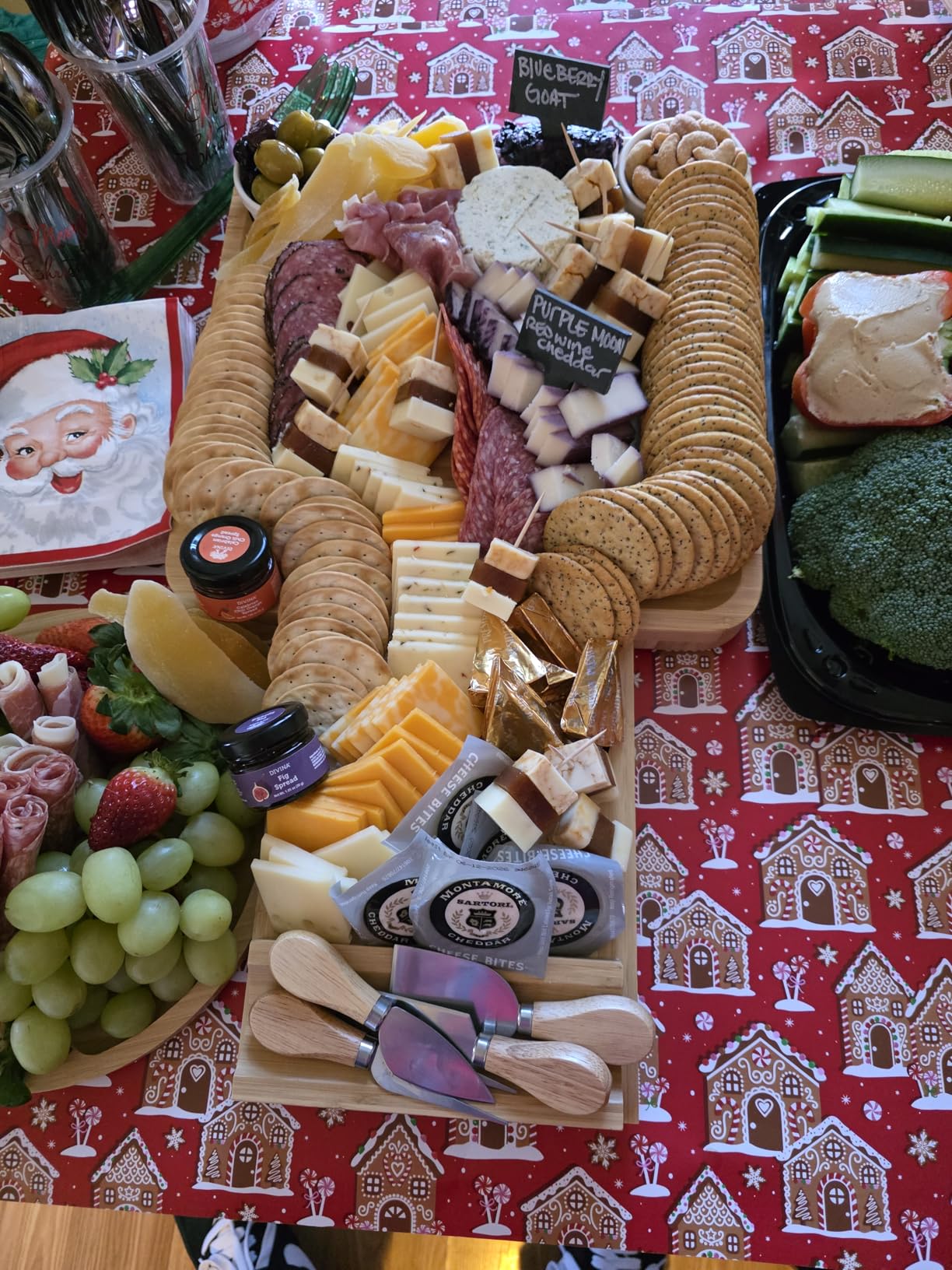 Premium Charcuterie Board with Lid - Bamboo Cheese Board Set with Utensils, Drawer & Fruit Tray - House Warming Gifts New Home, Wedding, Birthday, Bridal Shower (Cream) customer photo 2