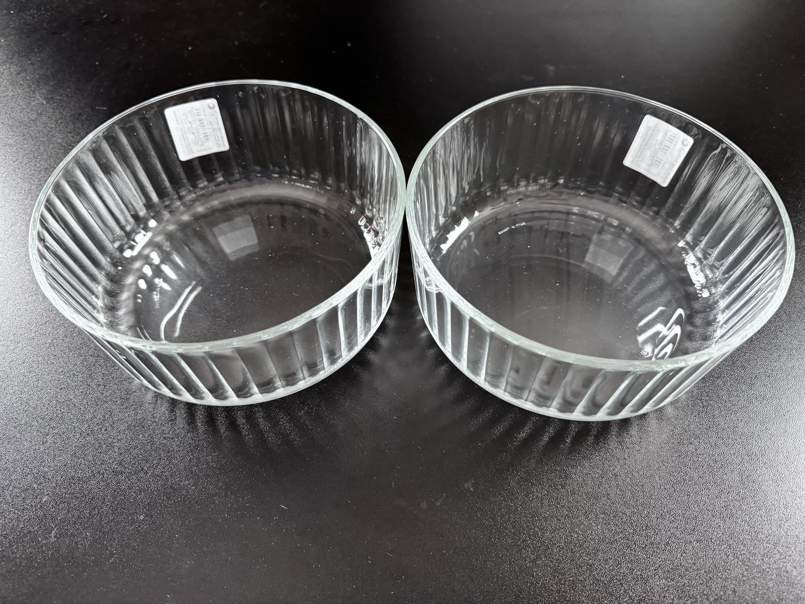 Bormioli Rocco Exclusiva Glass Serving Bowls, Set of 2-53.75 Oz. Stackable Dishes for Chips, Hummus, Appetizers - 7 Inch Elegant Decorative Tableware, Light-Reflecting Design, Dishwasher Safe customer photo 1