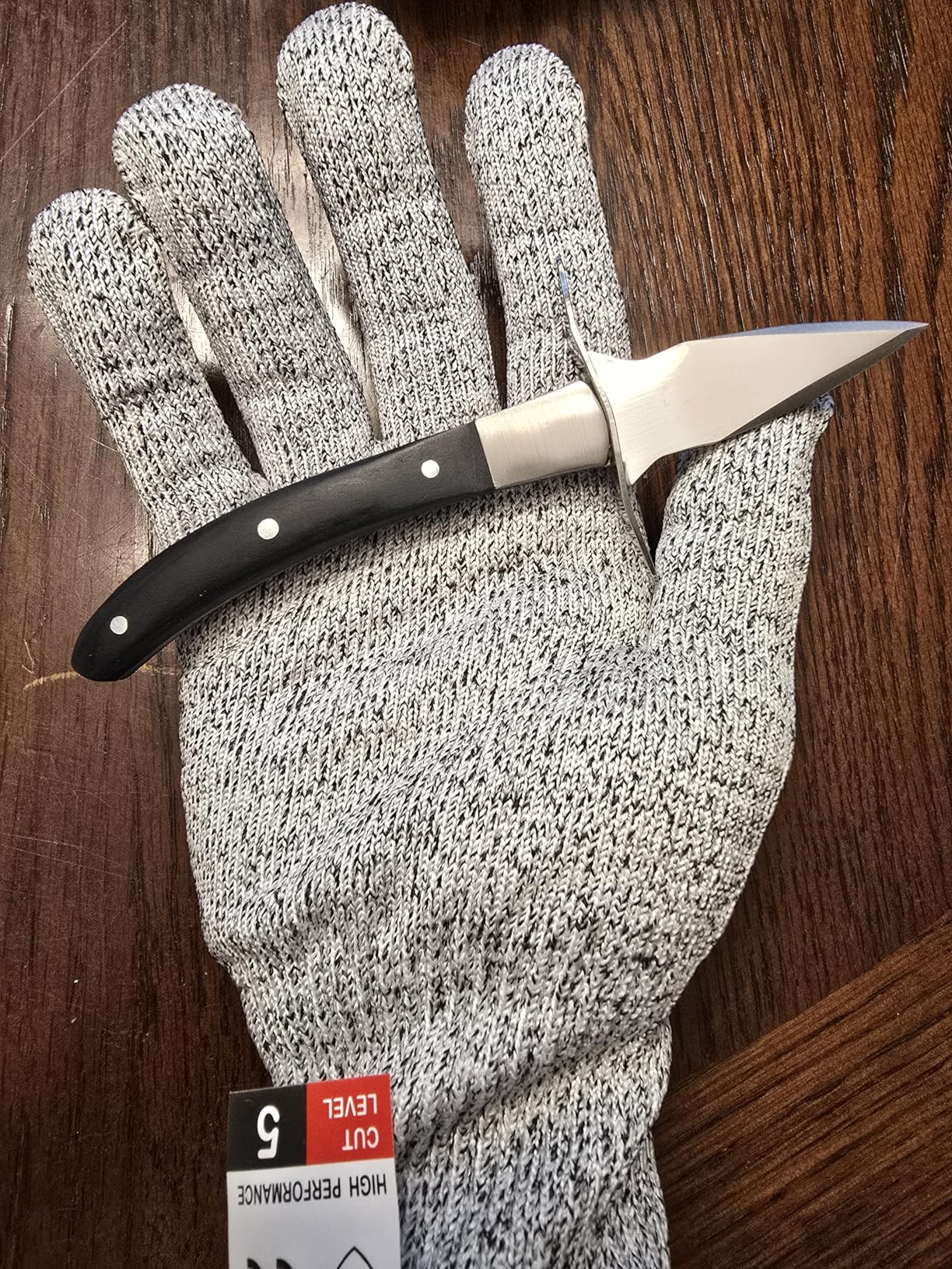 Oyster Shucking Knife Set of 2 with Cut Resistant Glove, Stainless Steel Oyster Opener Tool, Wood Handle Shellfish Shucker for Oysters Clams Scallops Mussels Seafood Tools customer photo 2