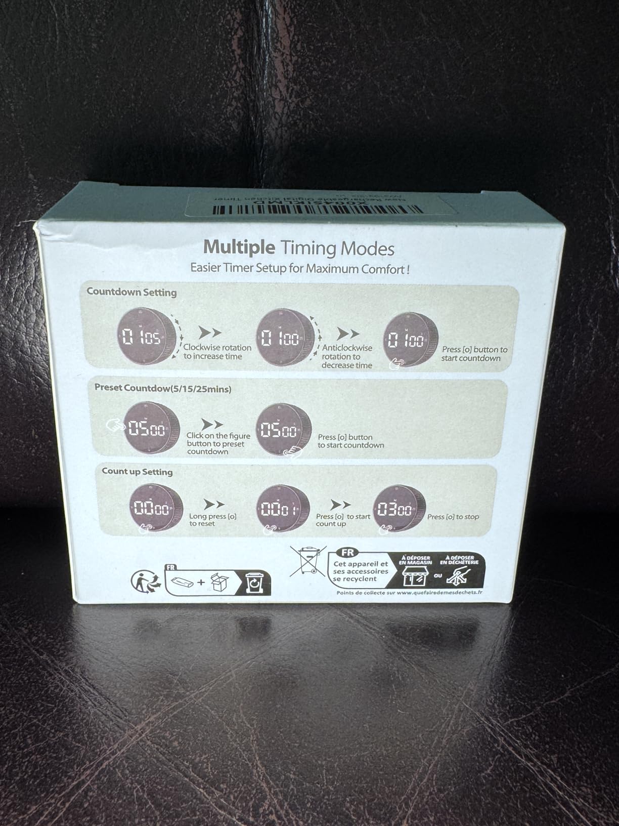 Rechargeable Magnetic Kitchen Timer, LED Countdown/Count-Up Timer, Supports USB-C Charging, with Loud Alarm, 3 Preset Quick Times (5/15/25m), Perfect for Kitchen Cooking, Studying, and Fitness customer photo 1