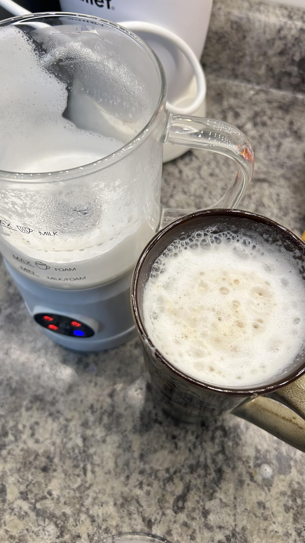 4-in-1 Milk Frother, Electric Milk Frother and Steamer with LED Touch Screen, Ceramic Lining Bottom, Milk Warmer 13.52oz for Lattes, Cappuccinos, and Macchiatos at Home, White customer photo 1
