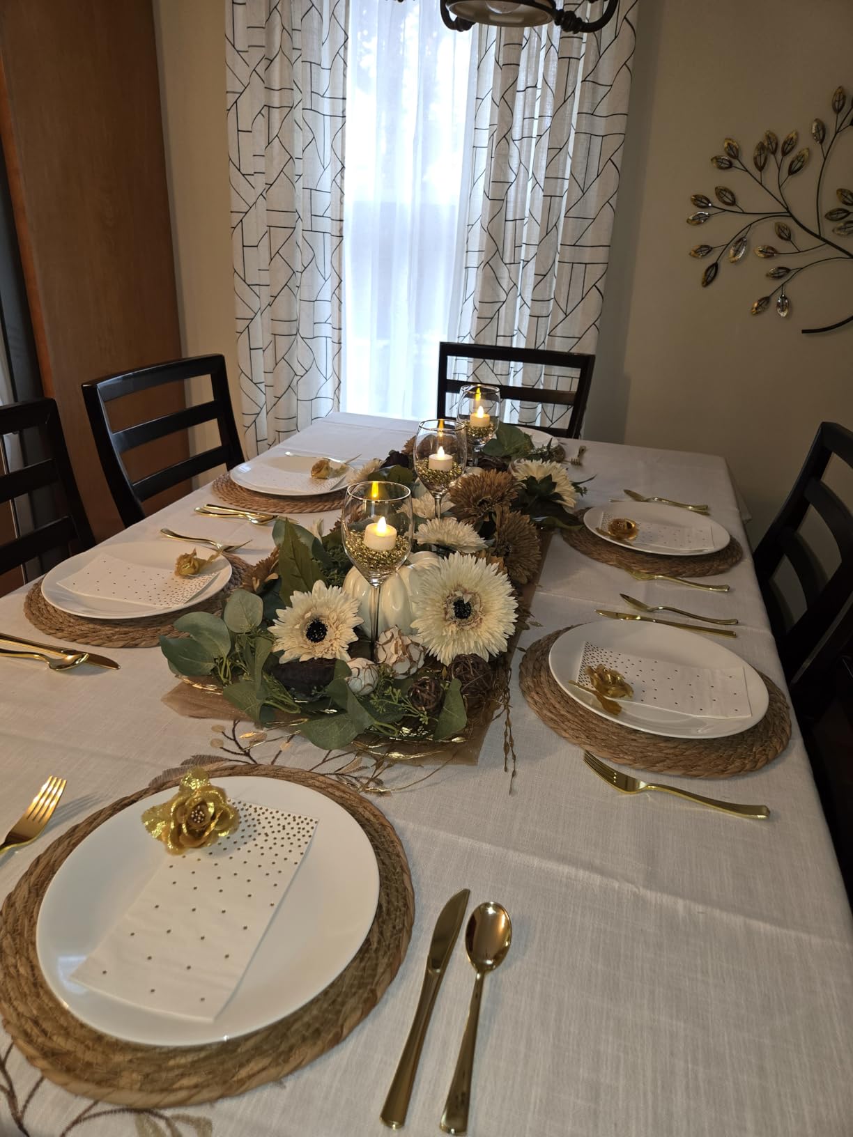 13 in Round Woven Placemats Plate Chargers Set of 12, Boho Farmhouse Rustic Woven Place Mats for Kitchen Dining Party Table Decor customer photo 1