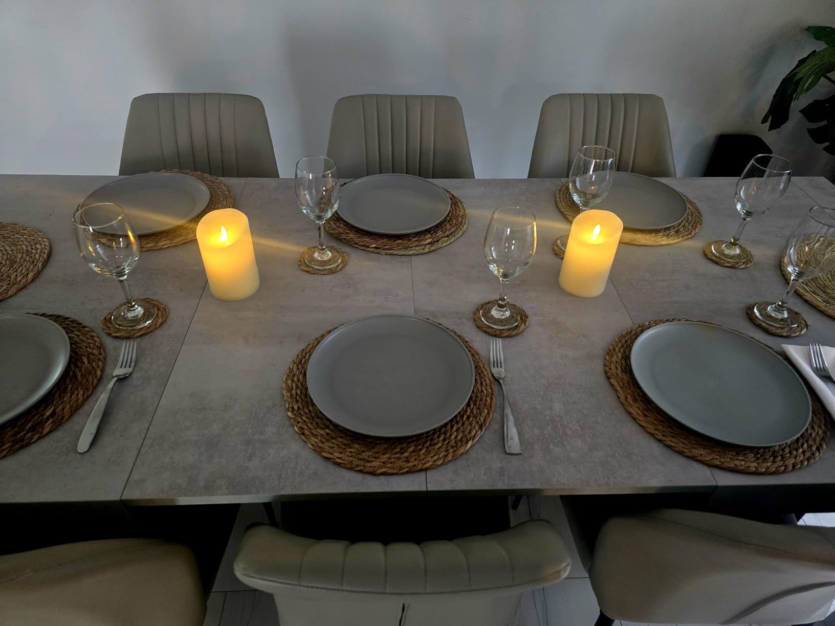 13 in Round Woven Placemats Plate Chargers Set of 12, Boho Farmhouse Rustic Woven Place Mats for Kitchen Dining Party Table Decor customer photo 2