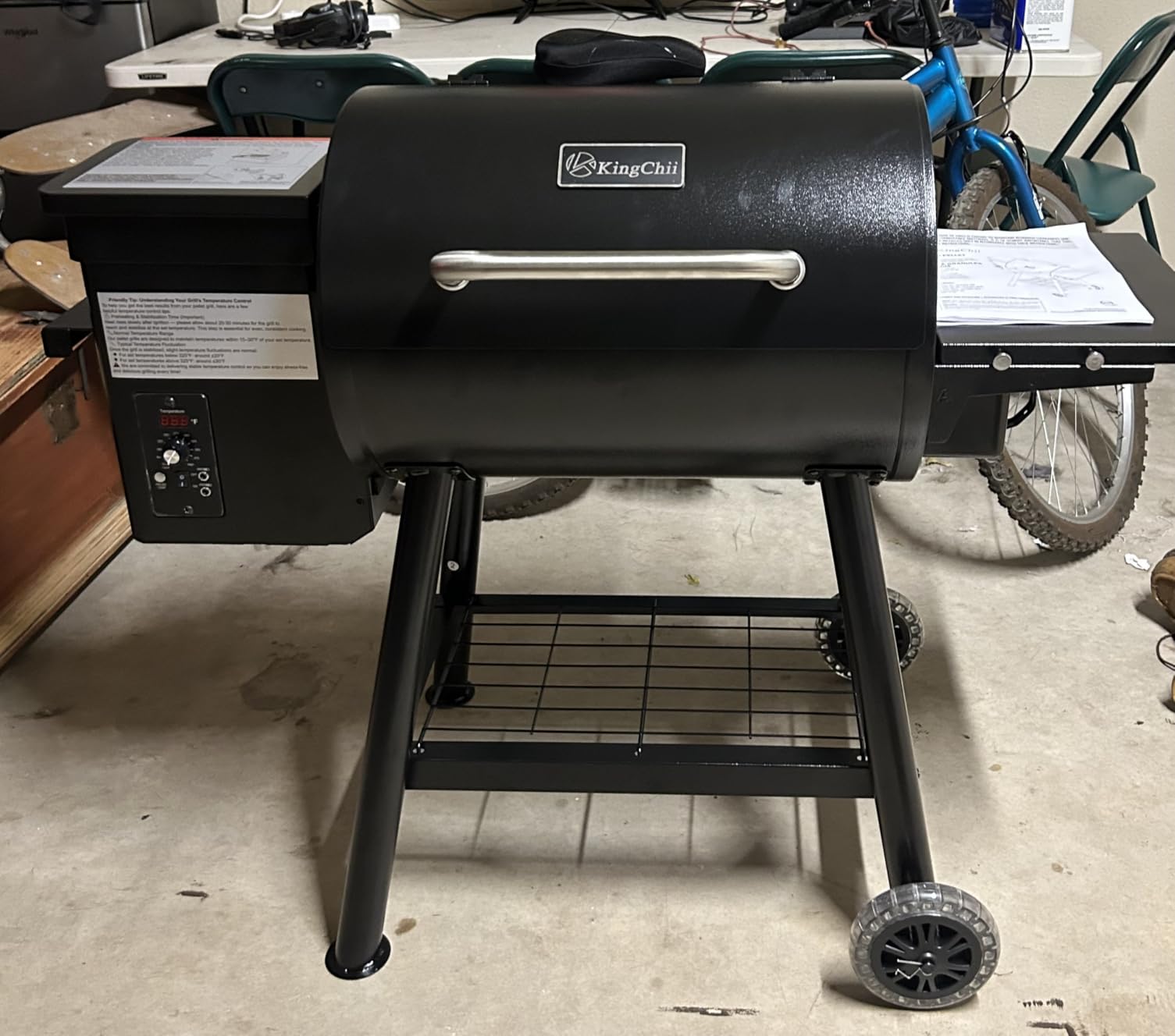 KingChii Portable Electric Wood Pellet Grill & Smoker with Foldable Legs, 456 SQ.IN Grill Capacity, 18LB Hopper, with PID Temperature Control (180-425F) for Backyard Camping Bake and Roast customer photo 1