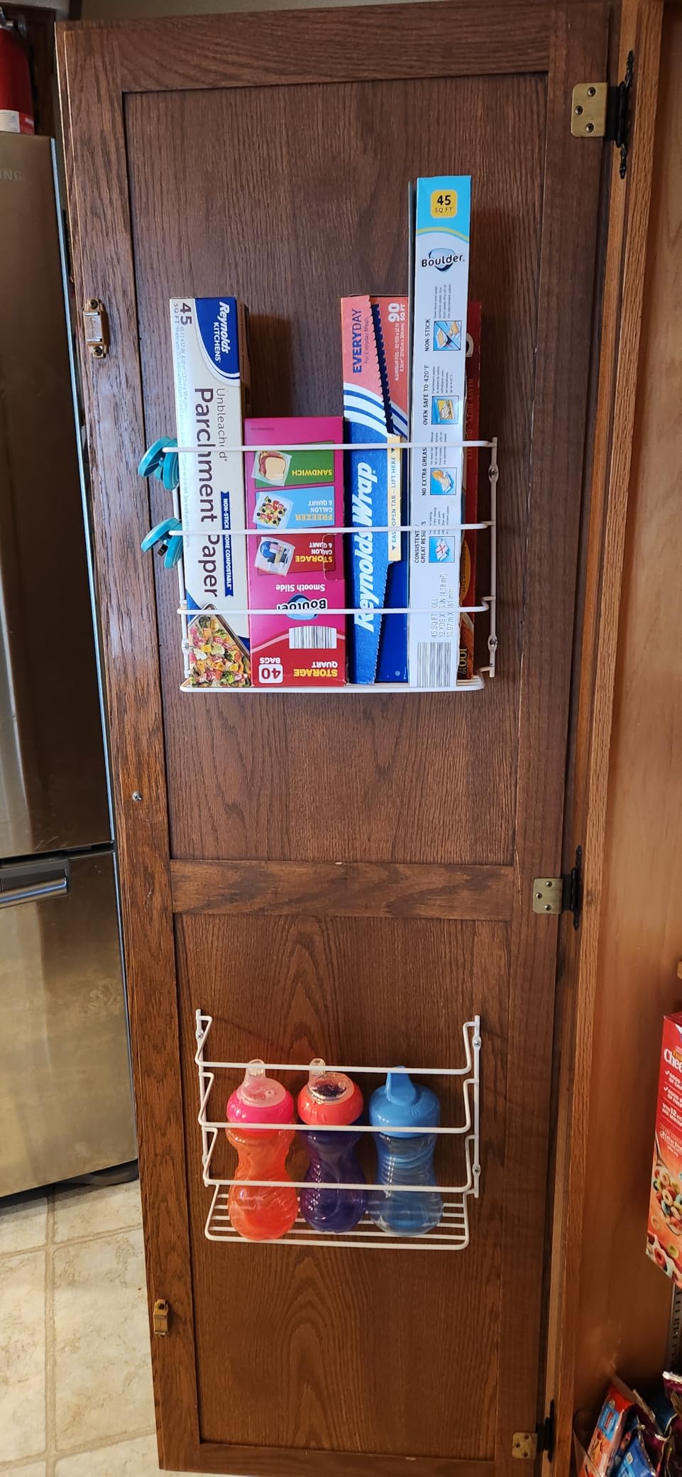 Evelots Kitchen Wrap Organizer - 2 Pack - Hold up to 4 Plastic, Foil, Paper, Wax - Cabinet Door, Wall Rack Basket - Sandwich, Freezer, Food Bag Storage - Laundry Supplies - Black customer photo 1