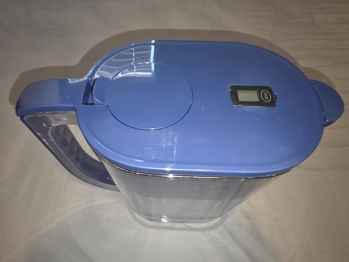 Hskyhan Water Filter Pitcher - 3.8 Liters, 2 Long Lasting Filters Included, Replacement Cartridge Timer, 7 Stage Filtration, Reduces Lead, Fluoride, Chlorine and More, Blue customer photo 2