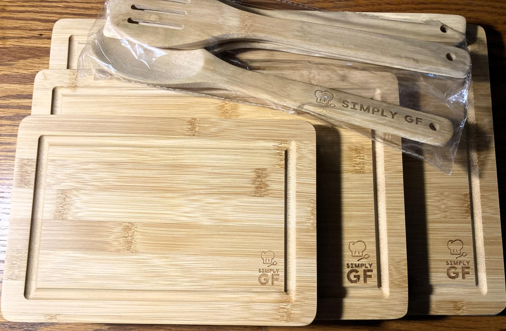 8-Piece Bamboo Cutting Board & Utensil Set - 3 Extra-Thick Boards with Juice Grooves (15