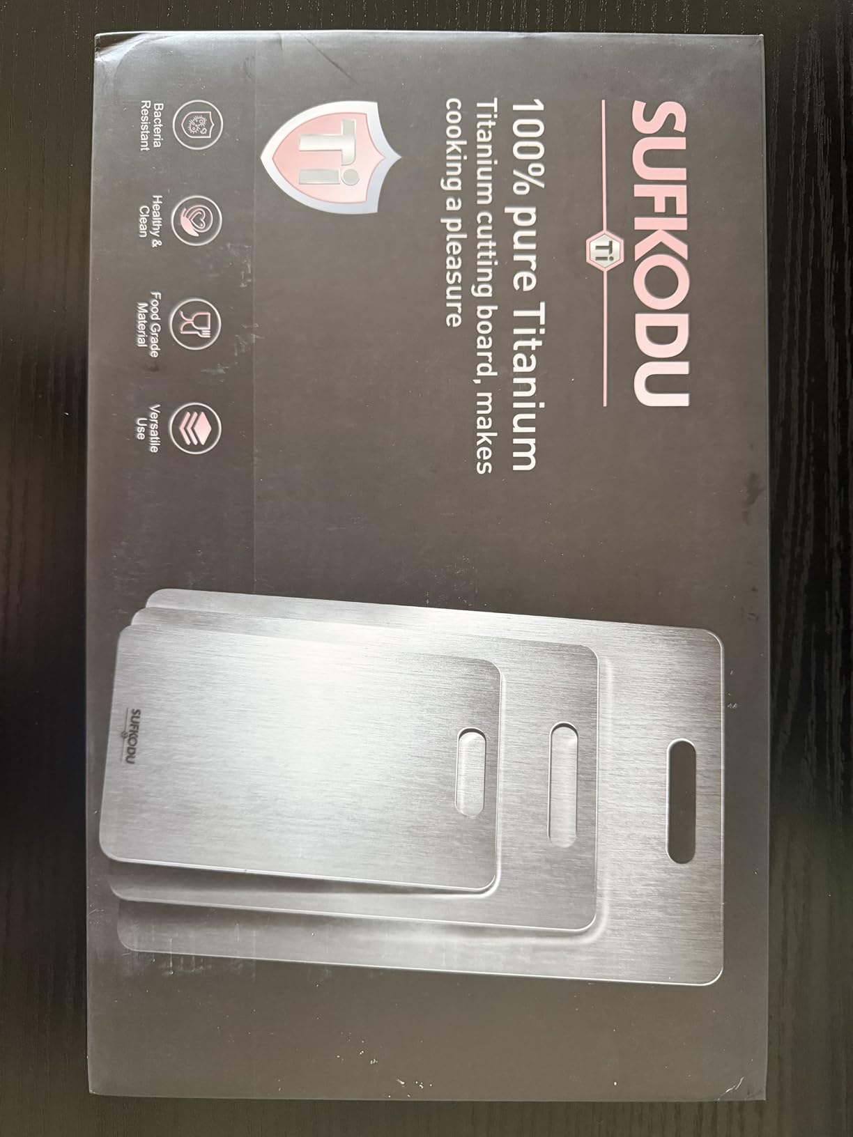 Titanium Cutting Board Set of 3, Titanium Cutting Boards for Kitchen, 100% Double-Sided Titanium Cutting Boards, Separate Raw and Cooked Food Areas, Non-Toxic, Dishwasher Safe (S+ M + L) customer photo 2