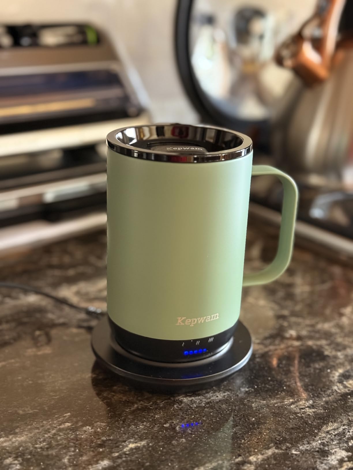 Kepwam Self-Heating Coffee Mug T1-16oz, Fast Heating Rechargeable Heated Coffee Mug, Smart Mug with App & Button Control, Ideal Gift for Coffee Lovers & Hot Drink Enthusiasts customer photo 2