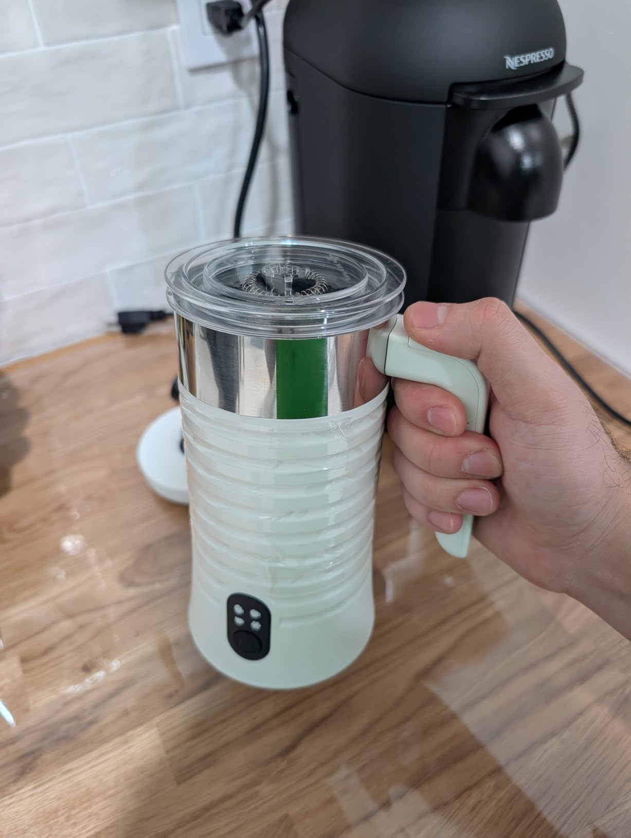 Milk Frother, Paris Rhône 4-in-1 Milk Steamer and Frother, Hot & Cold Foam Milk Warmer with Temperature Control, Auto Shut-Off Frothers for Coffee, Latte, Cappuccino, Macchiato customer photo 1