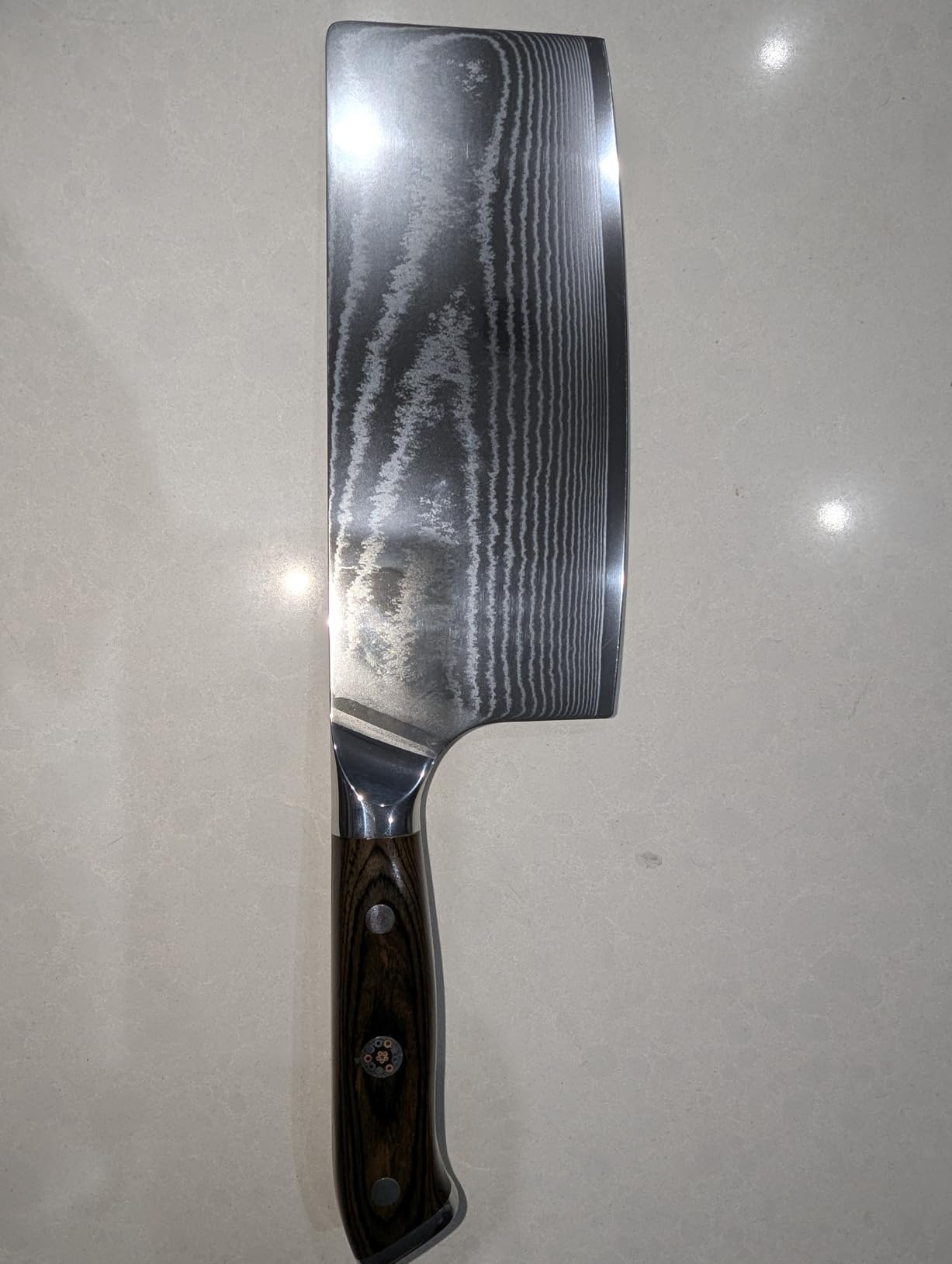 SODEN 7 Inch Cleaver Knife - VG-10 Damascus Steel Professional Meat Cleaver & Butcher Knife, Razor Sharp Heavy Duty Chopper with Ergonomic Handle, for Chef & Home Kitchen customer photo 2