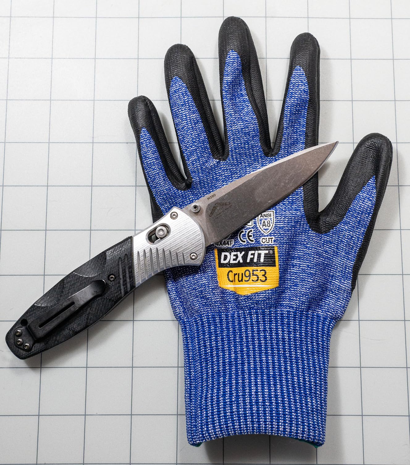 DEX FIT Cru953H Level A9 Cut Resistant Gloves, Fiberglass-Free, Power Grip Foam Nitrile, 3D Comfort Fit, Touchscreen, 13-Gauge for Sheet Metal, Stamping, Glass, Recycling; Blackgray M 1 Pair customer photo 1