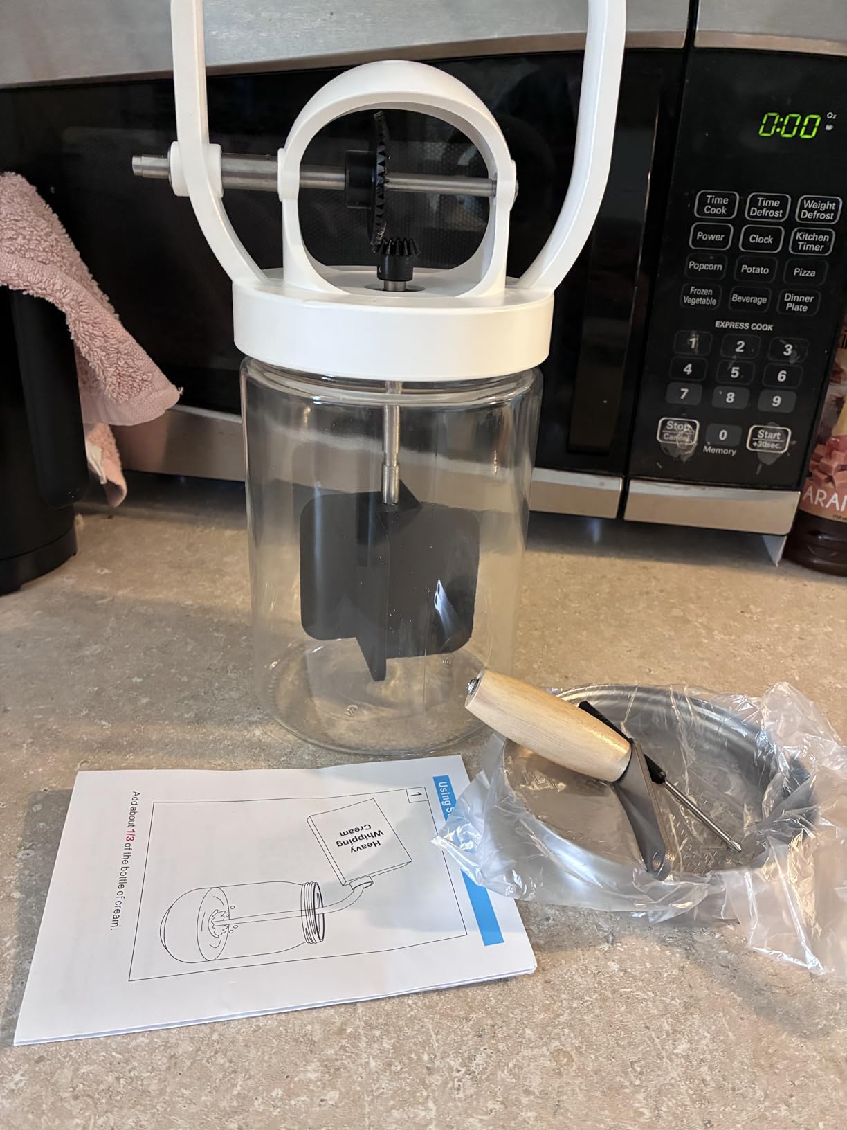 CAROD Traditional Manual Butter Churn Maker, 1.2L Capacity Glass Jar with Sifting Lid customer photo 2