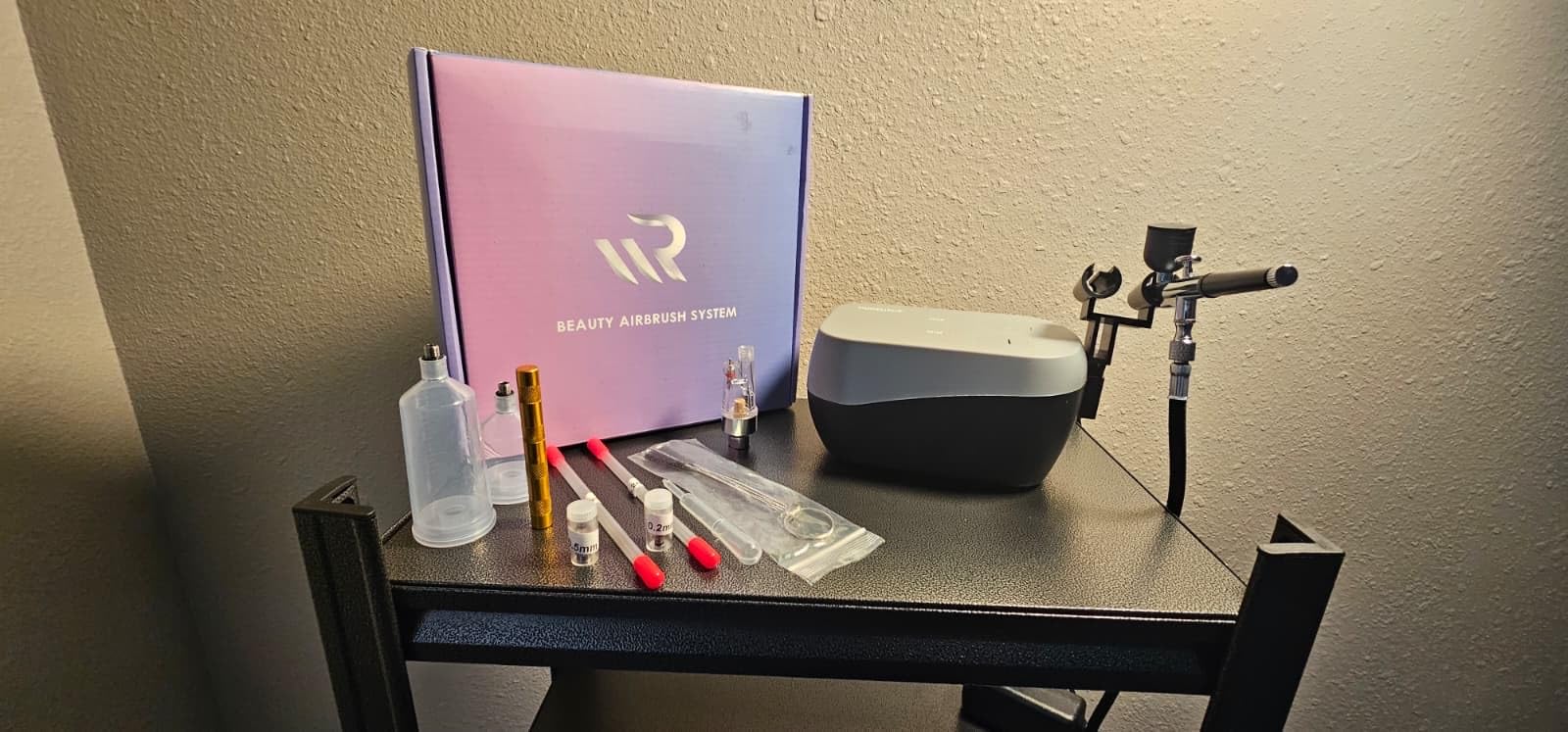 Airbrush Kit with Air Compressor,Dual-Action & Dual-Airflow 50 PSI High Pressure Air Brush with 0.2/0.3/0.5mm Nozzles & Cleaning Sets, for Painting, Nails, Modeling, Cake Decor, Makeup customer photo 1