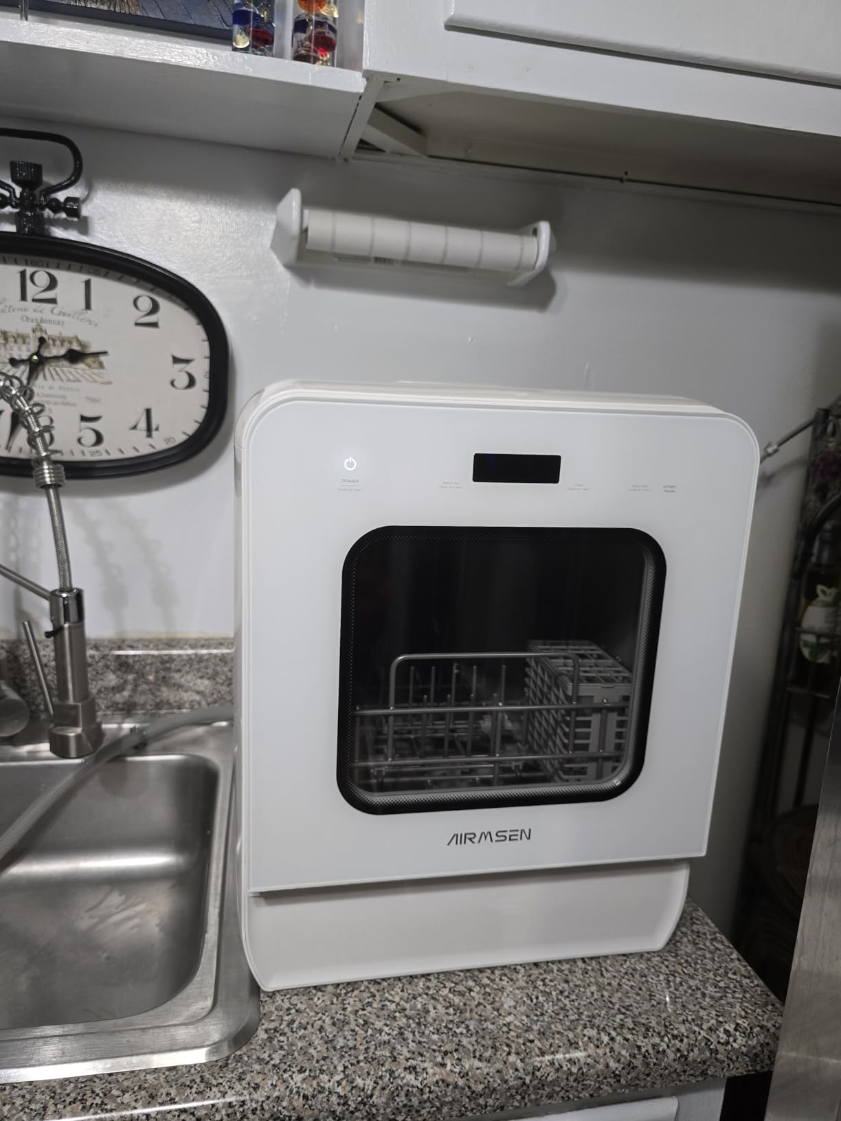 AIRMSEN Large Slim Countertop Dishwasher with Complete 2-Level Rack, Portable Dishwashers with 5L Built-in Water Tank, 3-Spray Arms & 12H Delay Start, No Hookup Needed, A01 customer photo 1