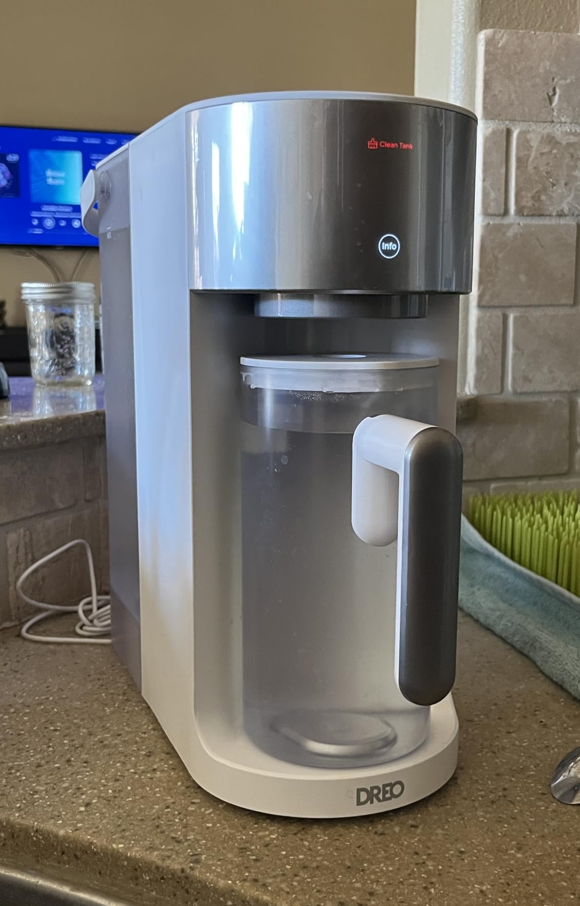 DREO Reverse Osmosis Water Filter Countertop, RO Filtration System, 3:1 Pure to Drain, TDS & Filter Life & Autofill Pitcher, Installation-Free, Self-Cleaning Water Purifier, RO Water Filter 112 3L customer photo 1