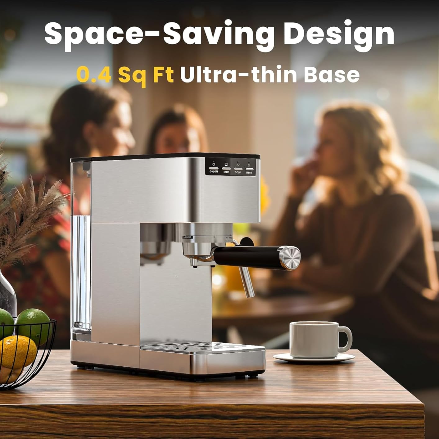 Espresso Machine with Milk Frother, Compact Coffee Maker for Home, Cappuccino & Latte, 15 Bar Pump, Dual Stainless Steel Filters, LED Touch Screen, Removable Water Tank & Drip Tray customer photo 2