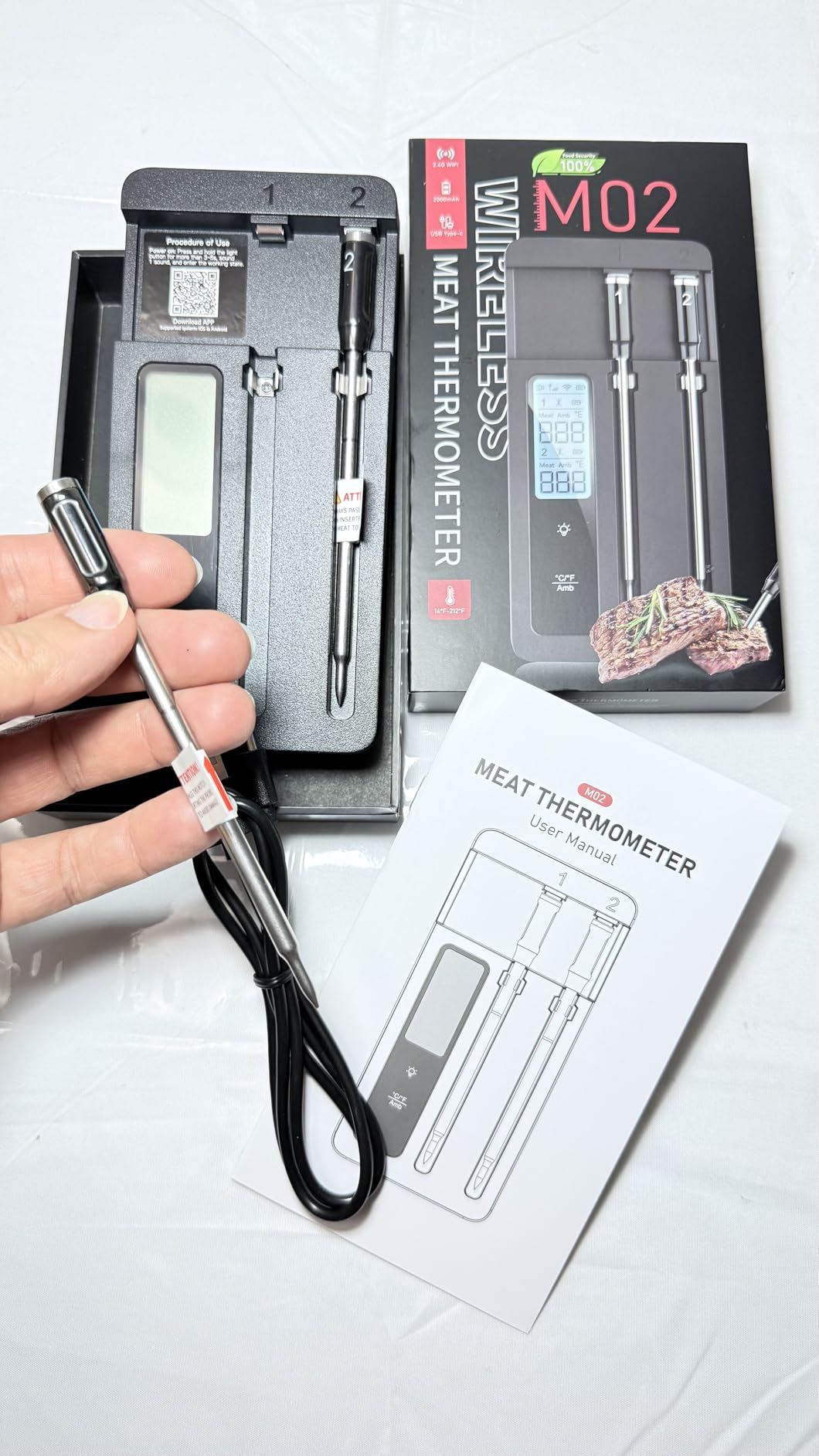 Smart Wireless Meat Thermometer with Dual Probes, Bluetooth & WiFi Combo, High Precision & Fast Response for BBQ, Grill, Smoker, Oven, Air Fryer customer photo 2