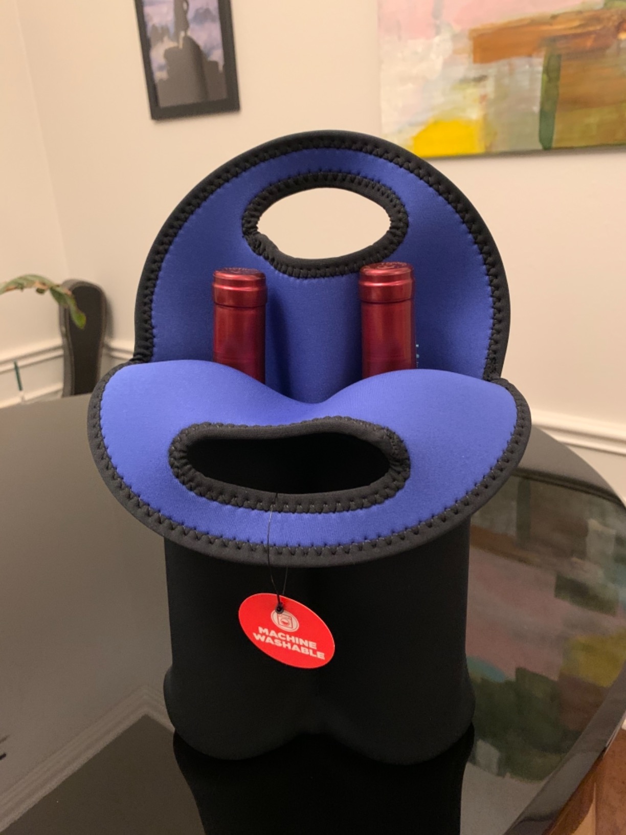 BUILT 2B-BLK 2-Bottle Stain Resistant Neoprene Wine/Water Bottle Carry Tote, Black customer photo 1