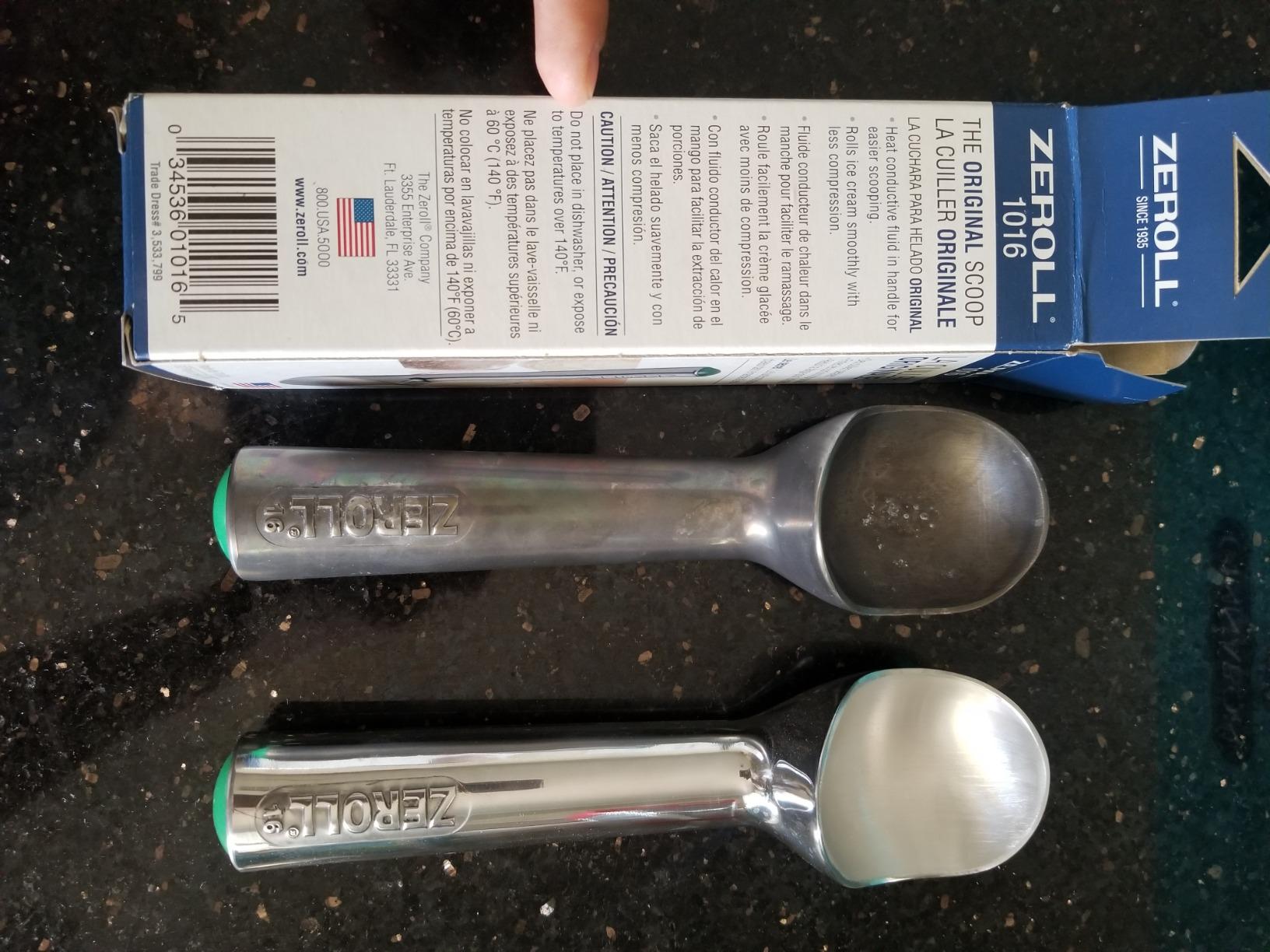 Zeroll Original Ice Cream Scoop - Unique Liquid Filled Heat Conductive Handle, One Piece Aluminum Design, Easy Release Made in USA, 2.5-Ounce, Silver customer photo 2