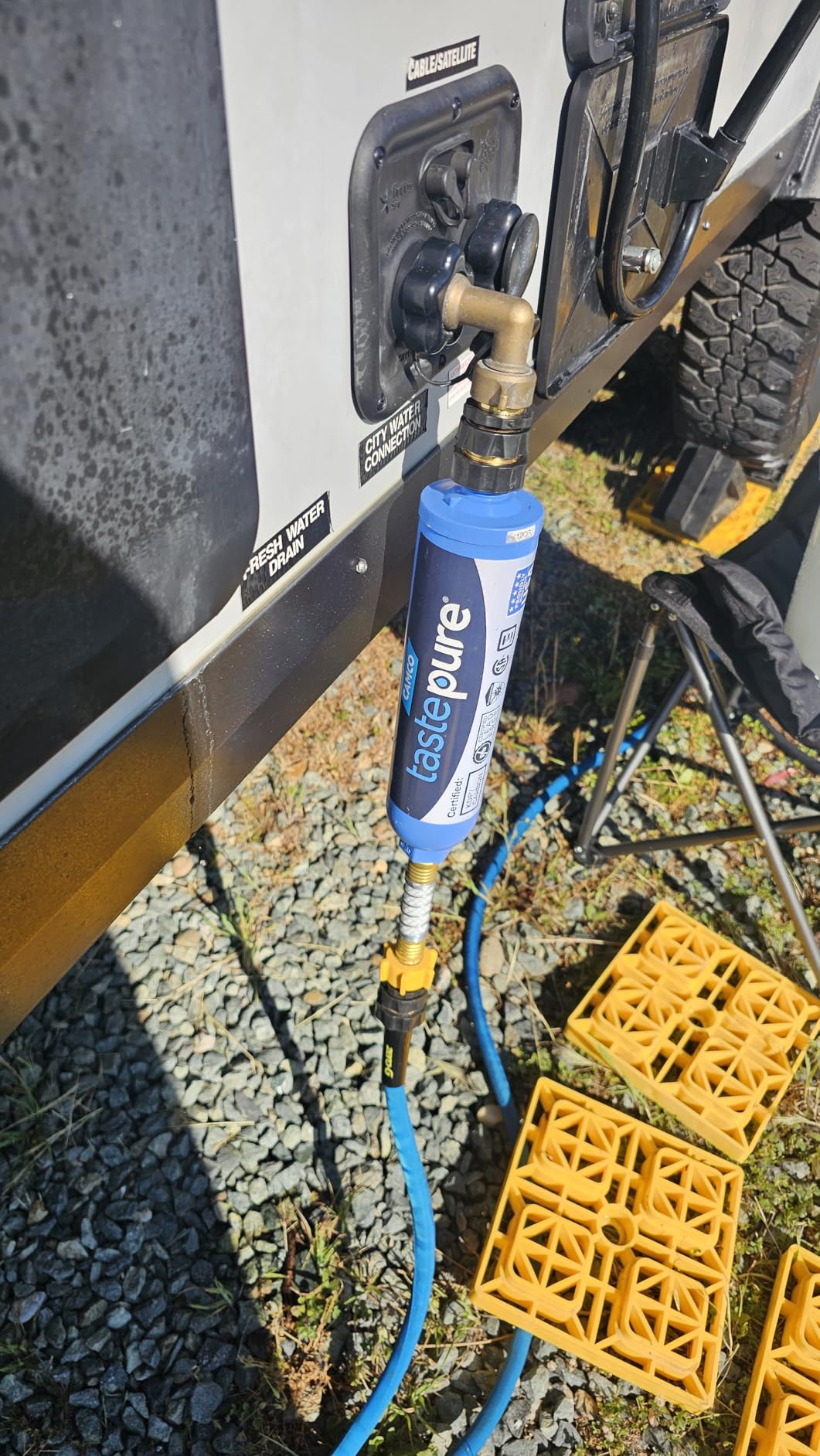 Camco Tastepure RV Water Filter - Advanced RV Inline Water Filter with Flexible Hose Protector - GAC & KDF Filtration - Made in USA customer photo 1