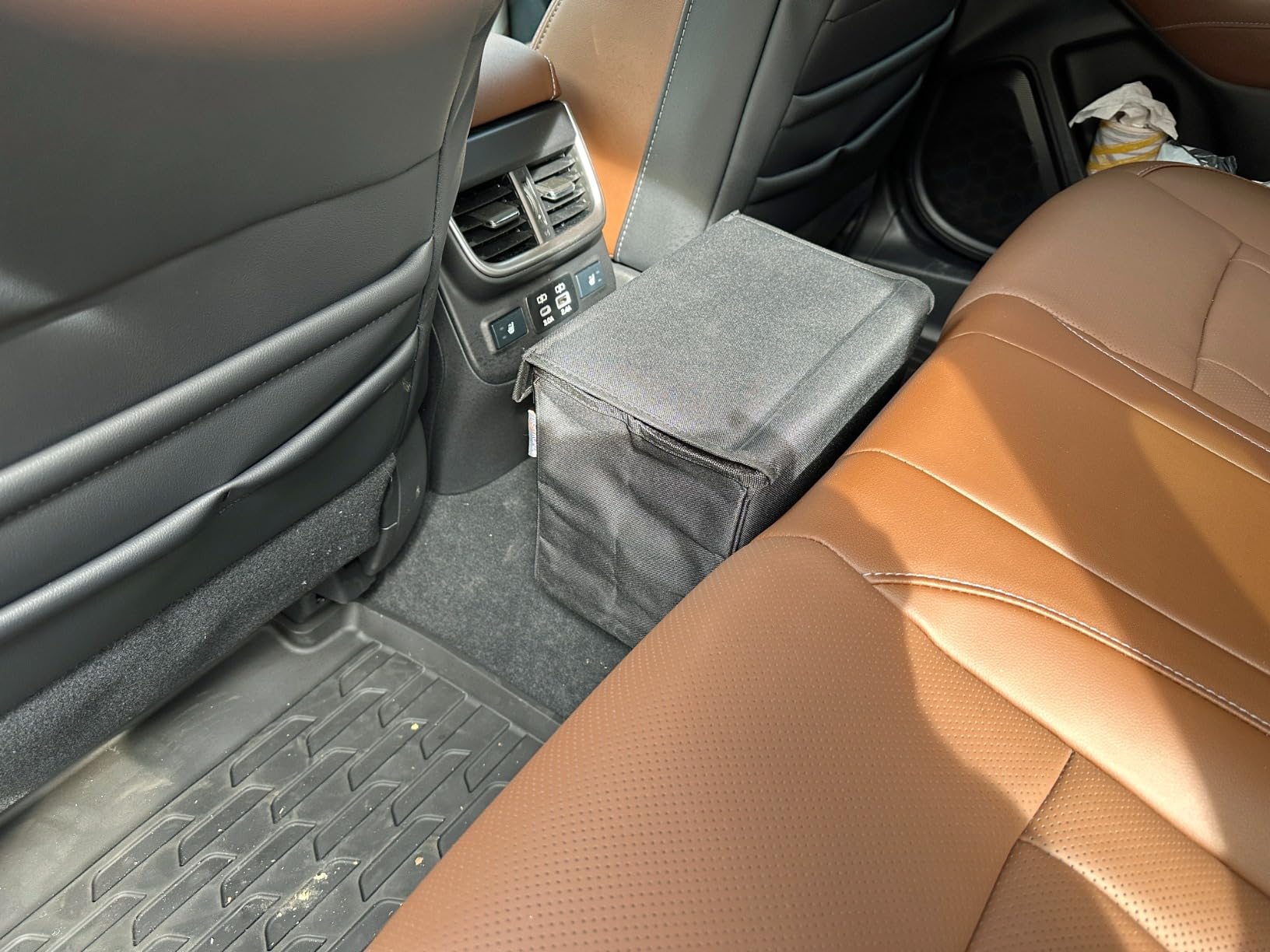 High Road TrashStand Weighted Car Trash Can with Lid and Removable Leakproof Liner - Universal Fit Behind Center Console in Back Seat - Holds 2 Gallons of Car Garbage customer photo 1