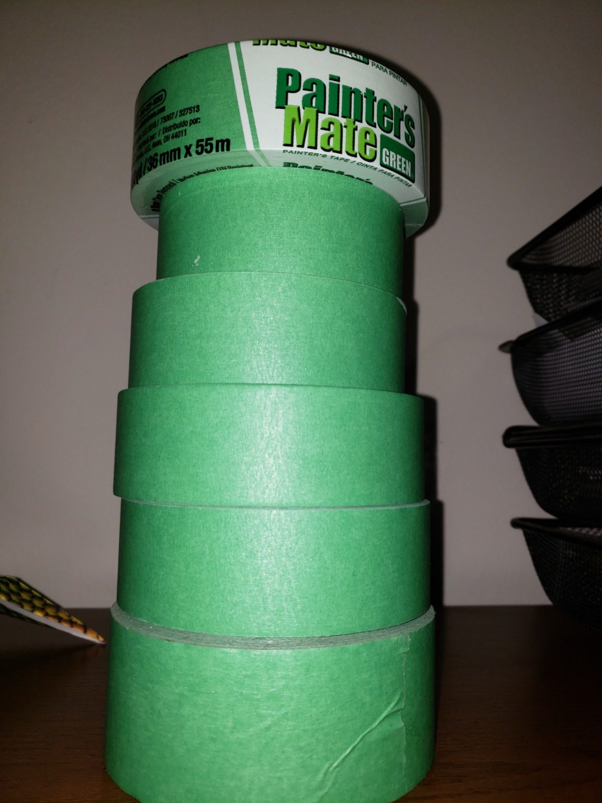 Painter's Mate Green Brand CP 150/8-Day Painter's Tape, Multi-Surface, 36mm x 55m, Green, 1 Roll customer photo 1