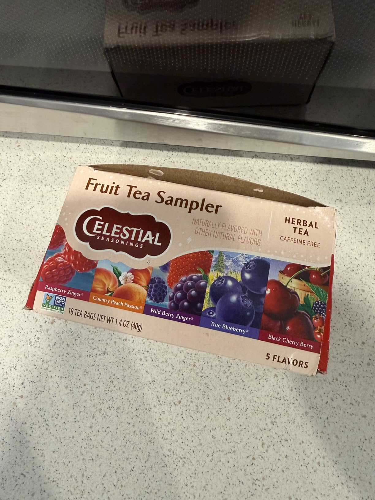 Celestial Seasonings Fruit Tea Sampler Herbal Tea Variety Pack, Caffeine Free, 18 Tea Bags customer photo 1