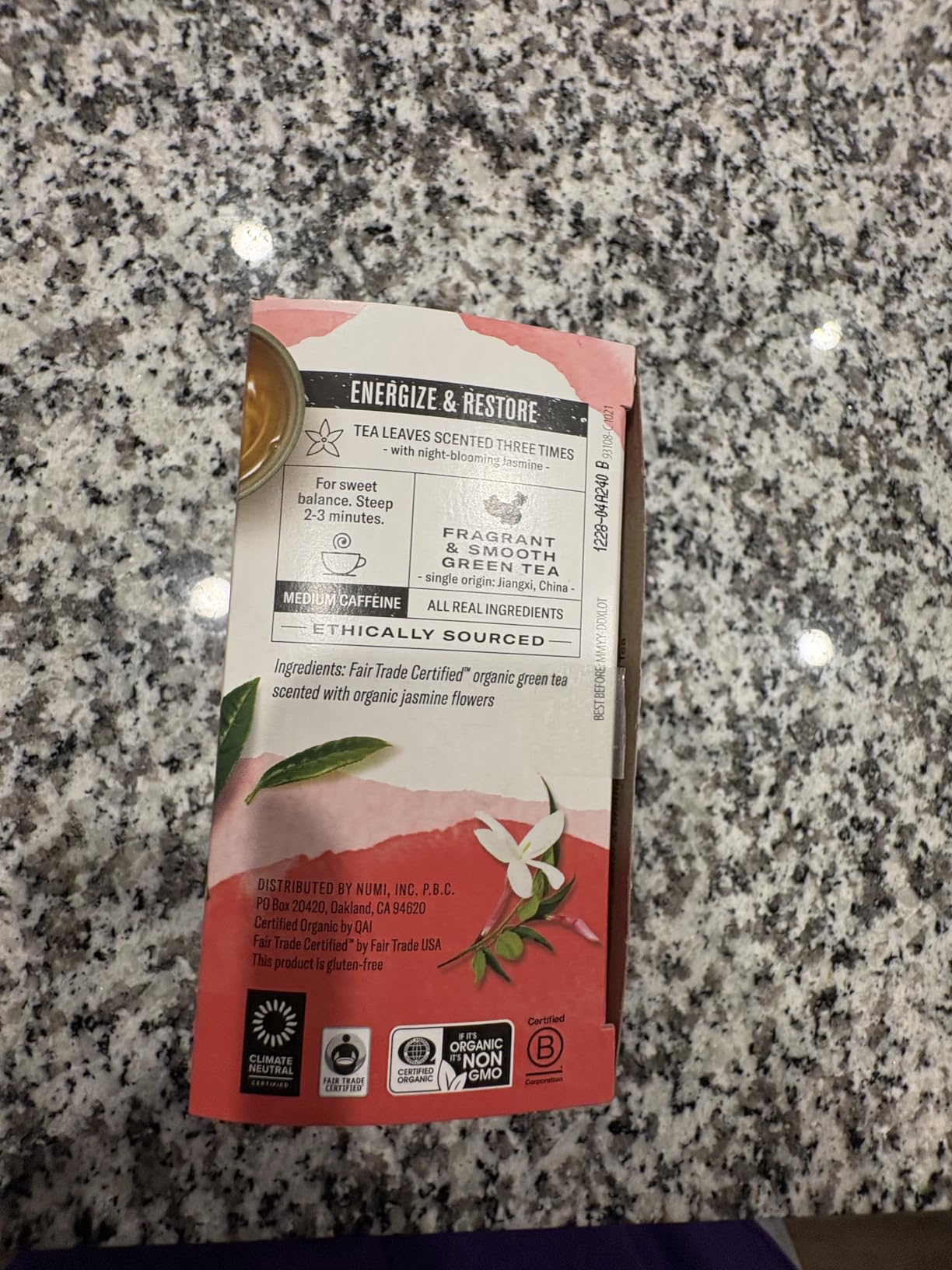 Numi Organic Green Tea with Jasmine, 18 Microplastic-Free Tea Bags customer photo 2