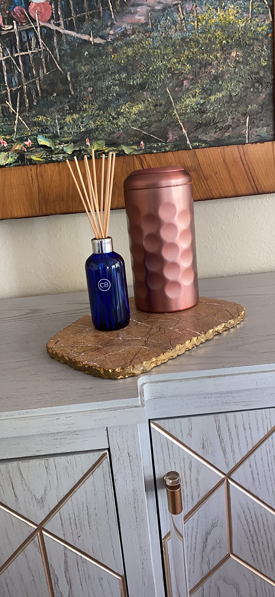 Capri Blue Volcano Reed Diffuser Set - Includes Reed Diffuser Sticks, Fragrance Oil, and Glass Bottle - Luxury Scented Room Fresheners - Cobalt Blue (8 fl oz) customer photo 2