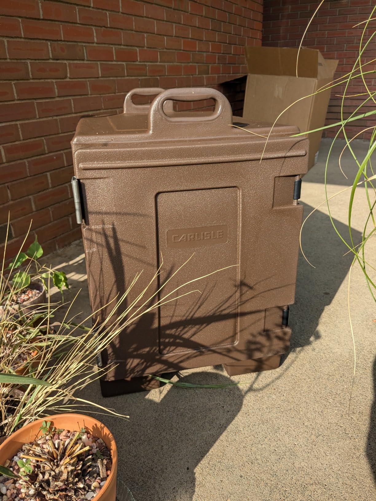 Carlisle FoodService Products Insulated Food Pan Carrier and Warmer, Front-Loading with Handles, Holds 5 Full or 10 Half 2.5