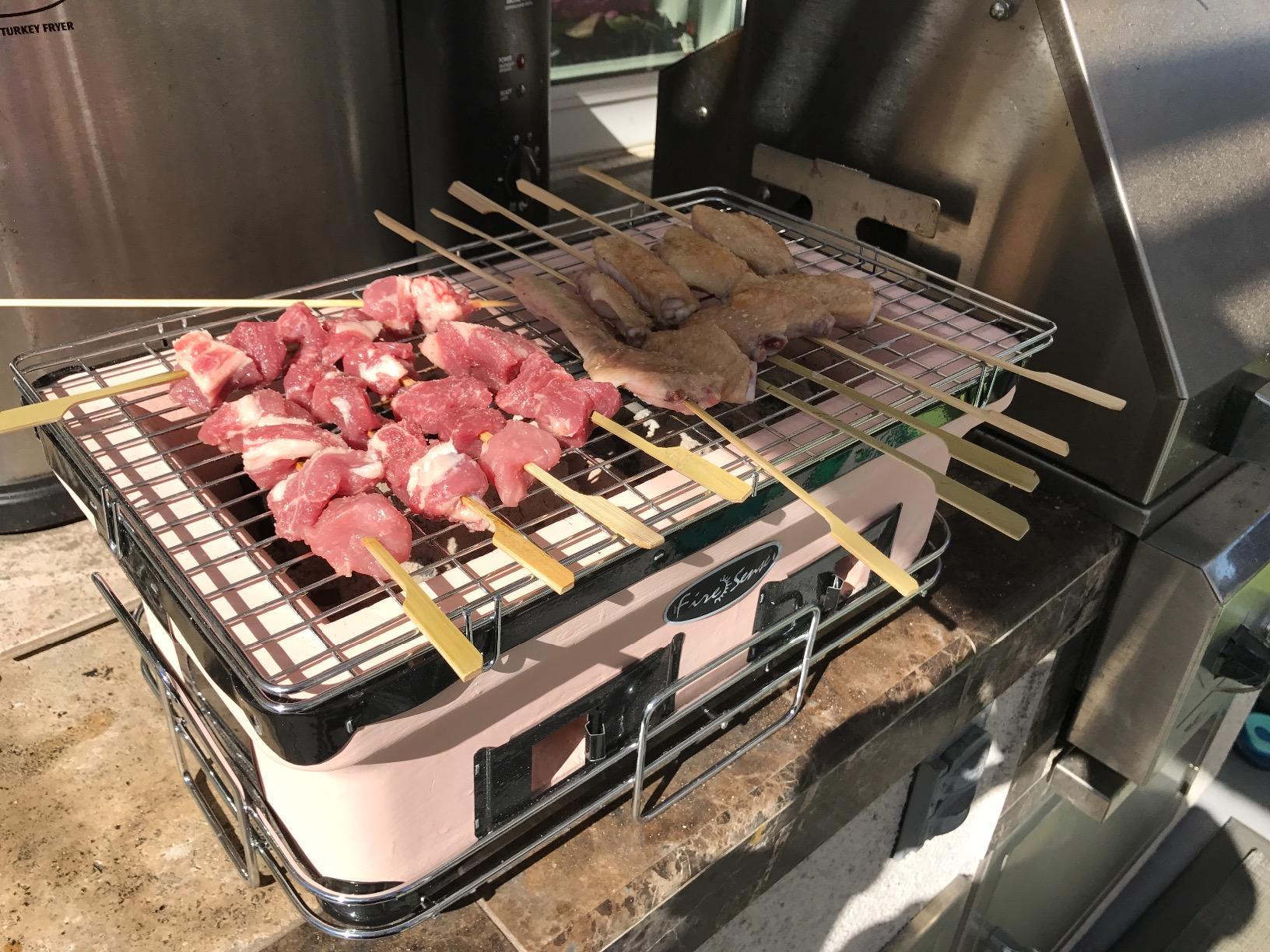 Fire Sense 60450 Yakatori Internal Grates Charcoal Chrome Cooking Grill Japanese Table BBQ Handmade Using Clay Adjustable Ventilation For Outdoor Barbecues Camping Traveling - Large - Tan customer photo 1