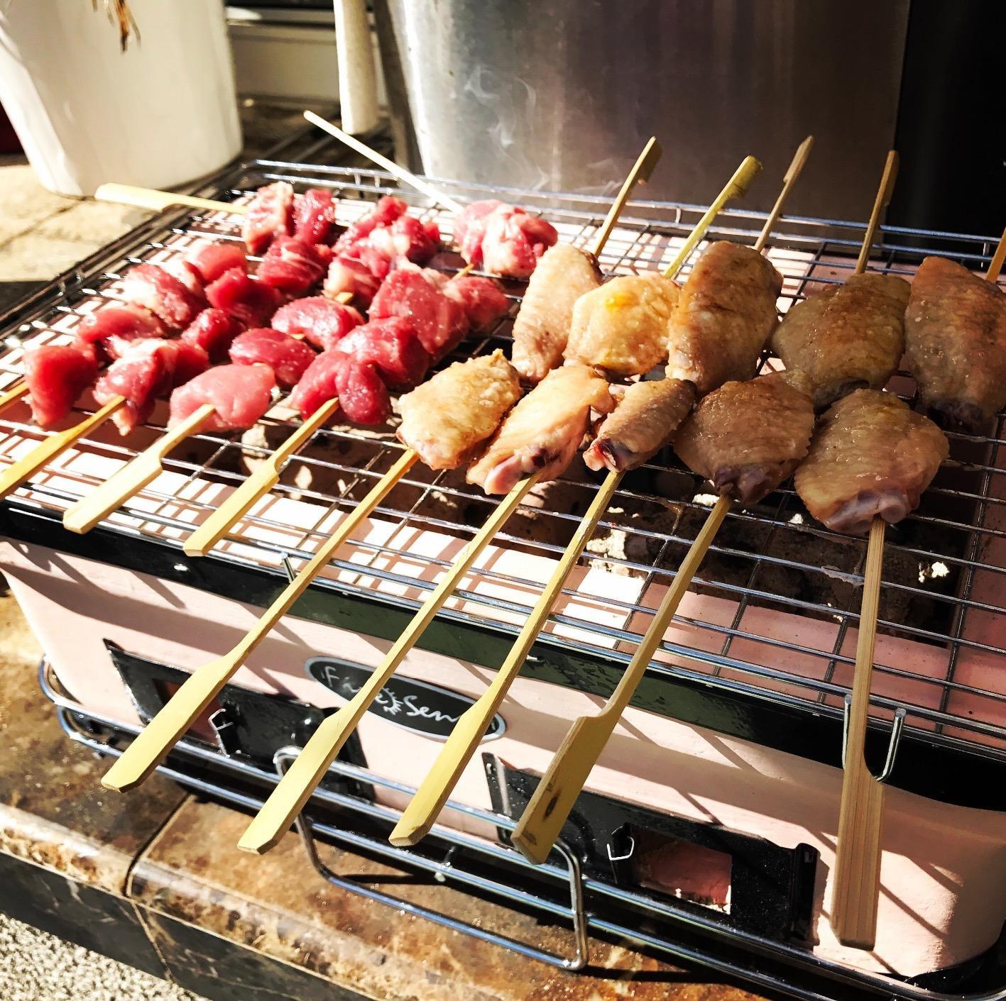 Fire Sense 60450 Yakatori Internal Grates Charcoal Chrome Cooking Grill Japanese Table BBQ Handmade Using Clay Adjustable Ventilation For Outdoor Barbecues Camping Traveling - Large - Tan customer photo 2
