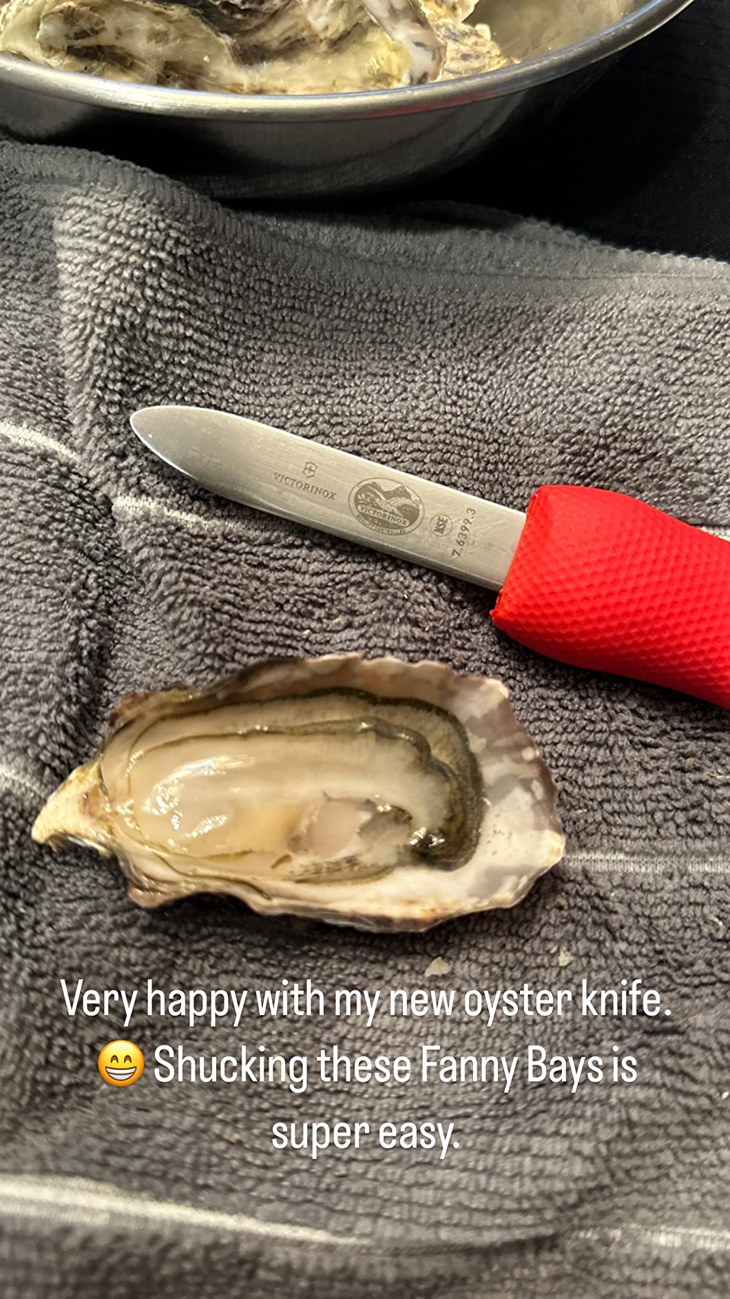 Victorinox -Oyster Knife 4-Inch Boston Style Blade, Red SuperGrip Handle customer photo 2