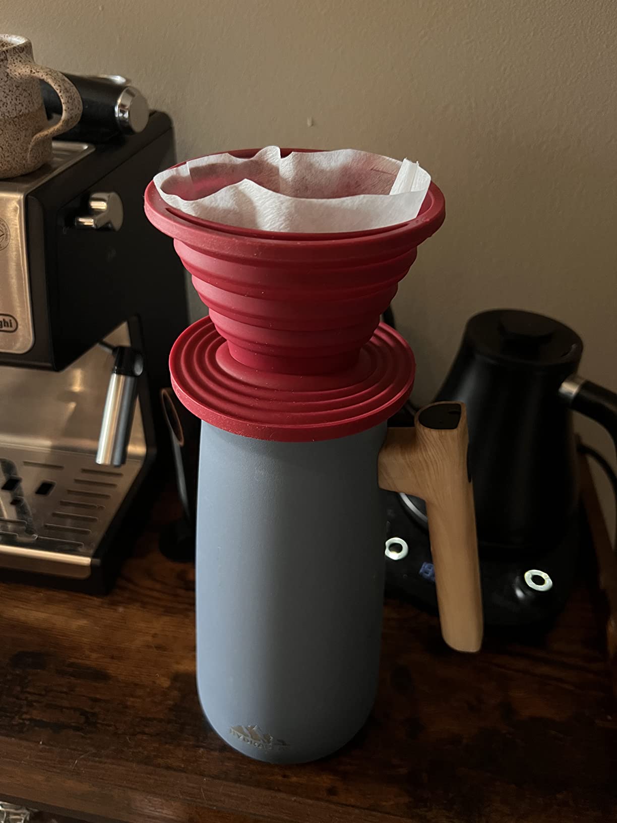 SlickDrip Pour Over Coffee Dripper-Collapsible, Reusable Silicone Coffee Filter Cone Holder-Manual Coffee Brewer Makes One to Two Cups of Strong Brew-Great for Hiking, Camping, Gifts customer photo 1