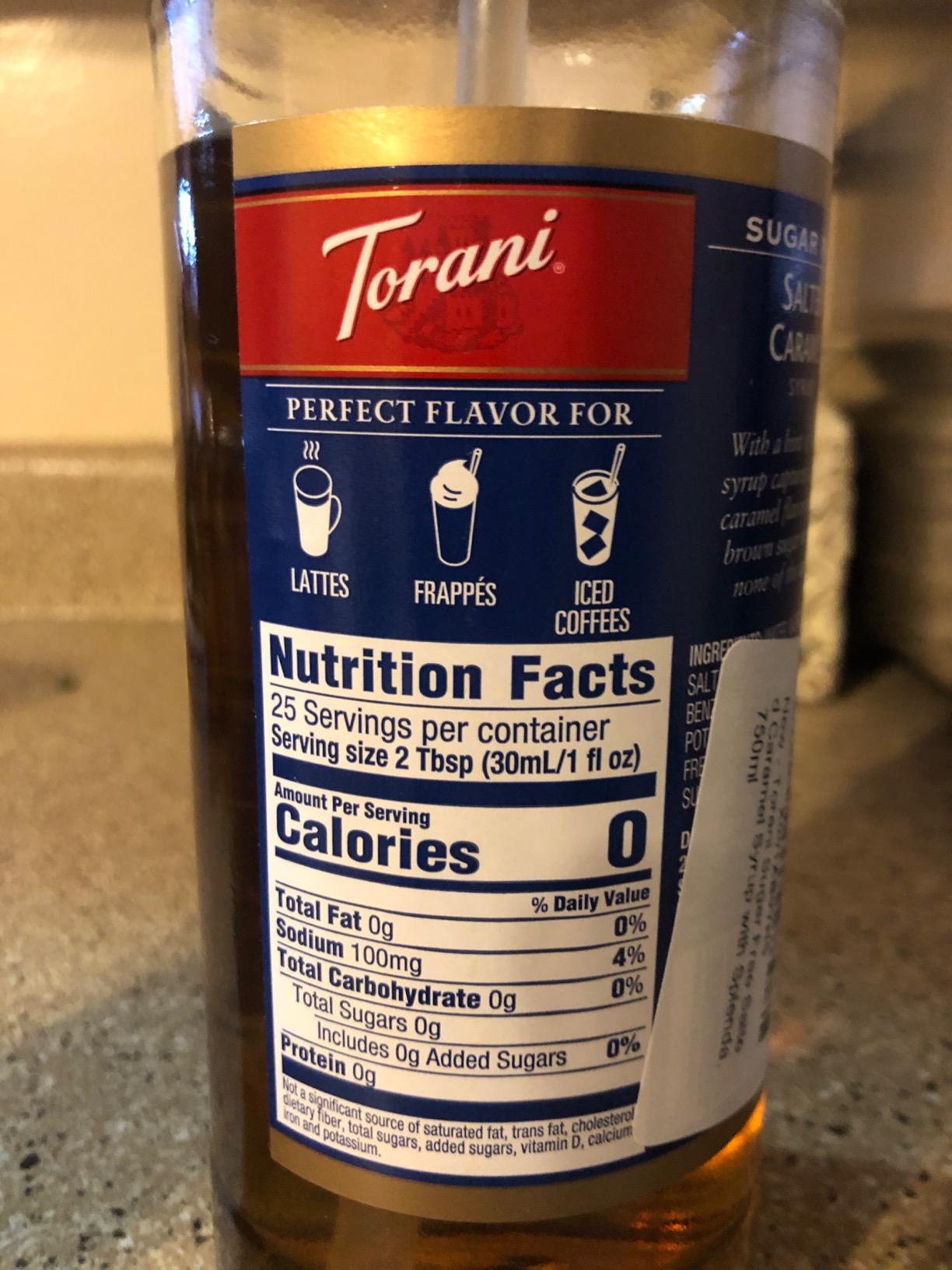 Torani Sugar Free Salted Caramel Syrup, 25.4 oz customer photo 2