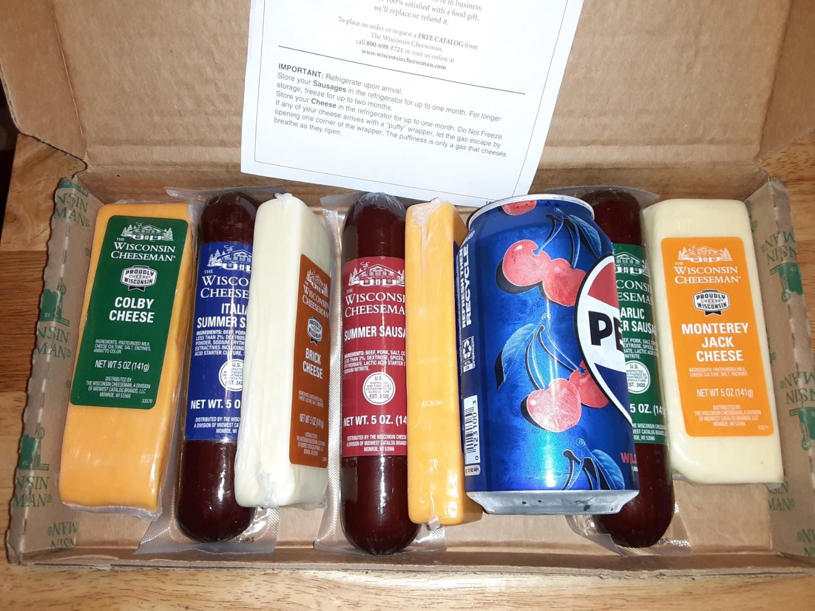 The Wisconsin Cheeseman Meat and Cheese Combo - Featuring Italian, Original and Garlic Summer Sausages, Colby, Brick, Sharp Cheddar, and Monterey Charcuterie Boards, Charcuterie Gift Basket Set customer photo 1