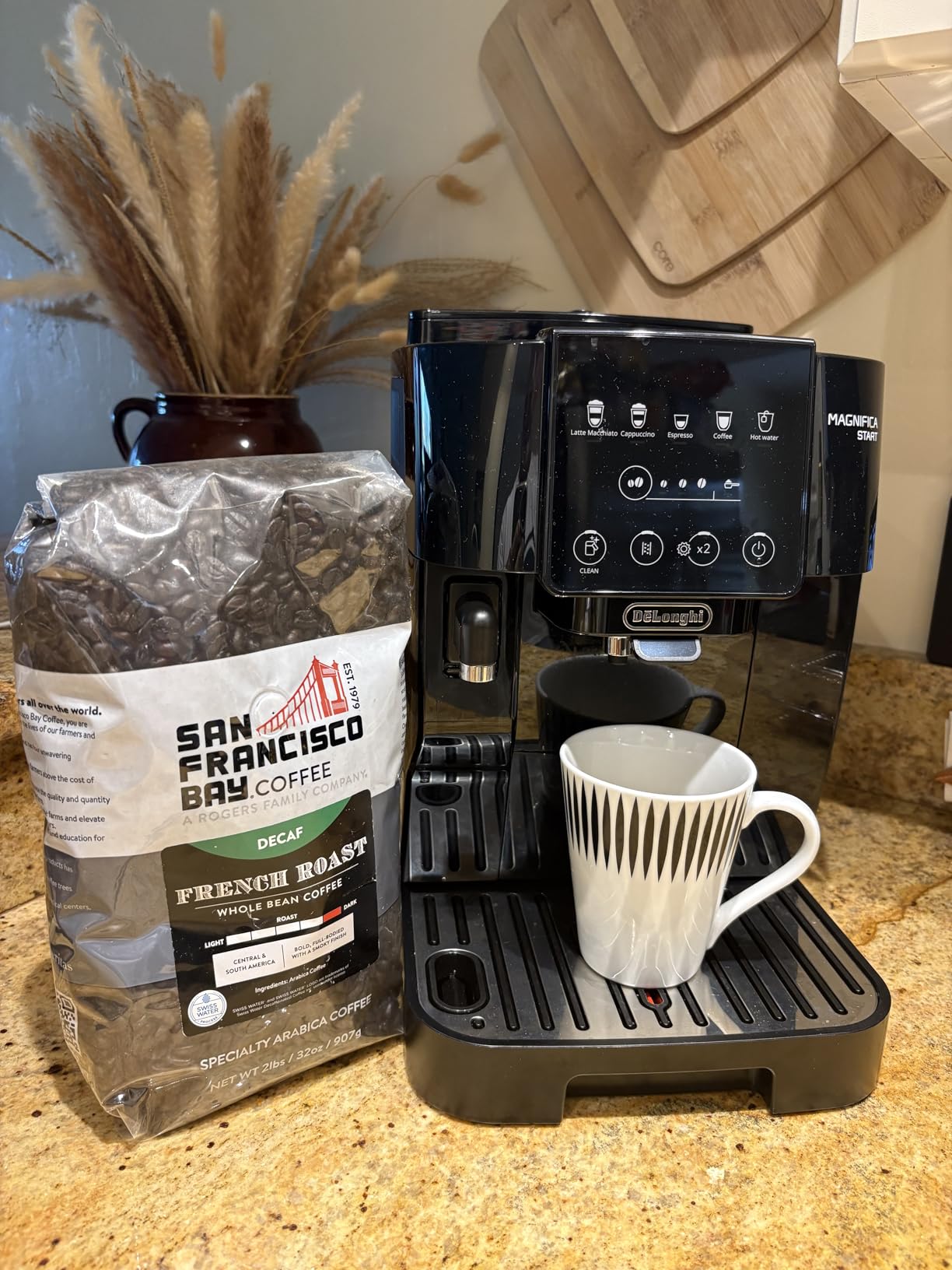 San Francisco Bay Coffee - Decaf Dark Roast Whole Bean Coffee - Decaf French Roast (2 lb bag) - Swiss Water Processed customer photo 1