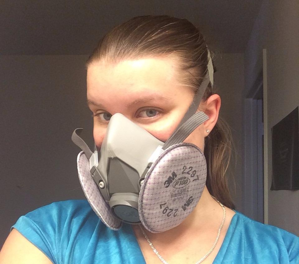 3M Half Facepiece Reusable Respirator 6200, NIOSH, Four-Point Harness, Comfortable Fit, Bayonet Connections, Painting, Sanding, Cleaning, Medium customer photo 2