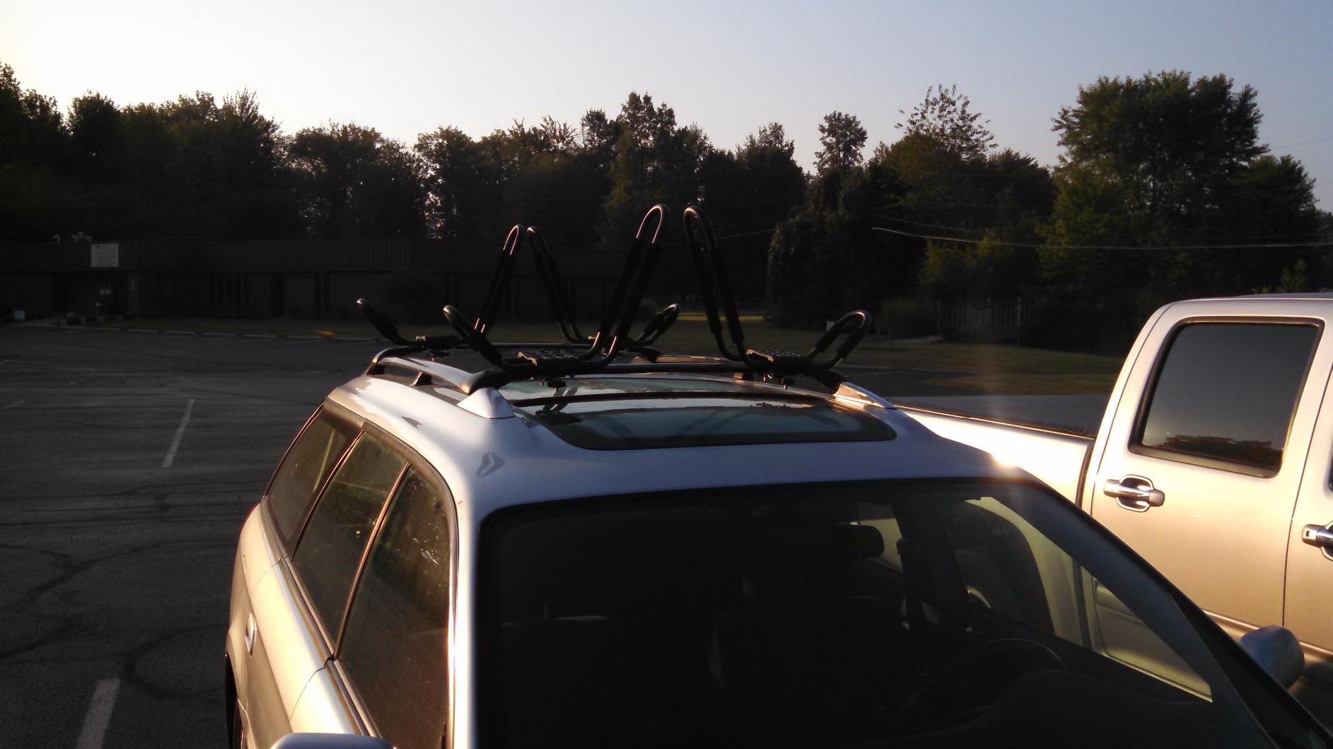 TMS Kayak Roof Racks for 2 Kayaks - Dual Universal Fit Carriers Include Two Sets of Straps for Cars, Trucks and SUVs - J-Bar Style customer photo 2