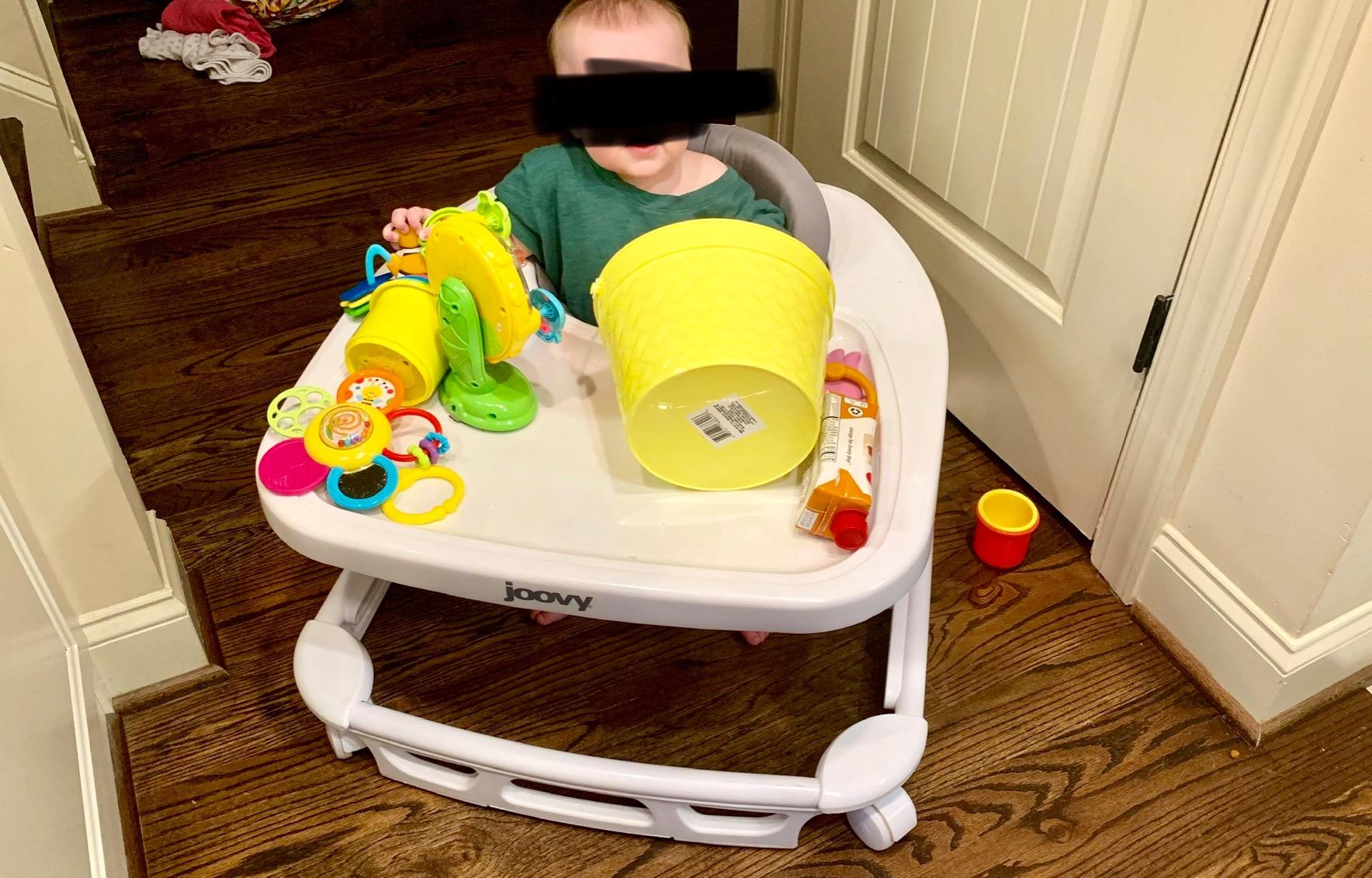 Joovy Spoon Baby Walker & Activity Center Featuring Three Adjustable Heights, Extra-Large Tray, and 30 lb Weight Capacity - JPMA Safety Certified, Charcoal customer photo 1