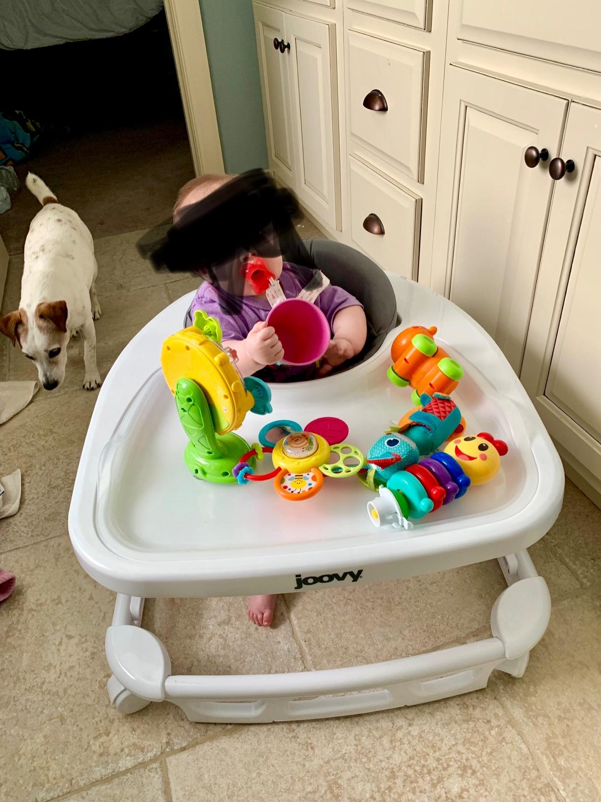 Joovy Spoon Baby Walker & Activity Center Featuring Three Adjustable Heights, Extra-Large Tray, and 30 lb Weight Capacity - JPMA Safety Certified, Charcoal customer photo 2