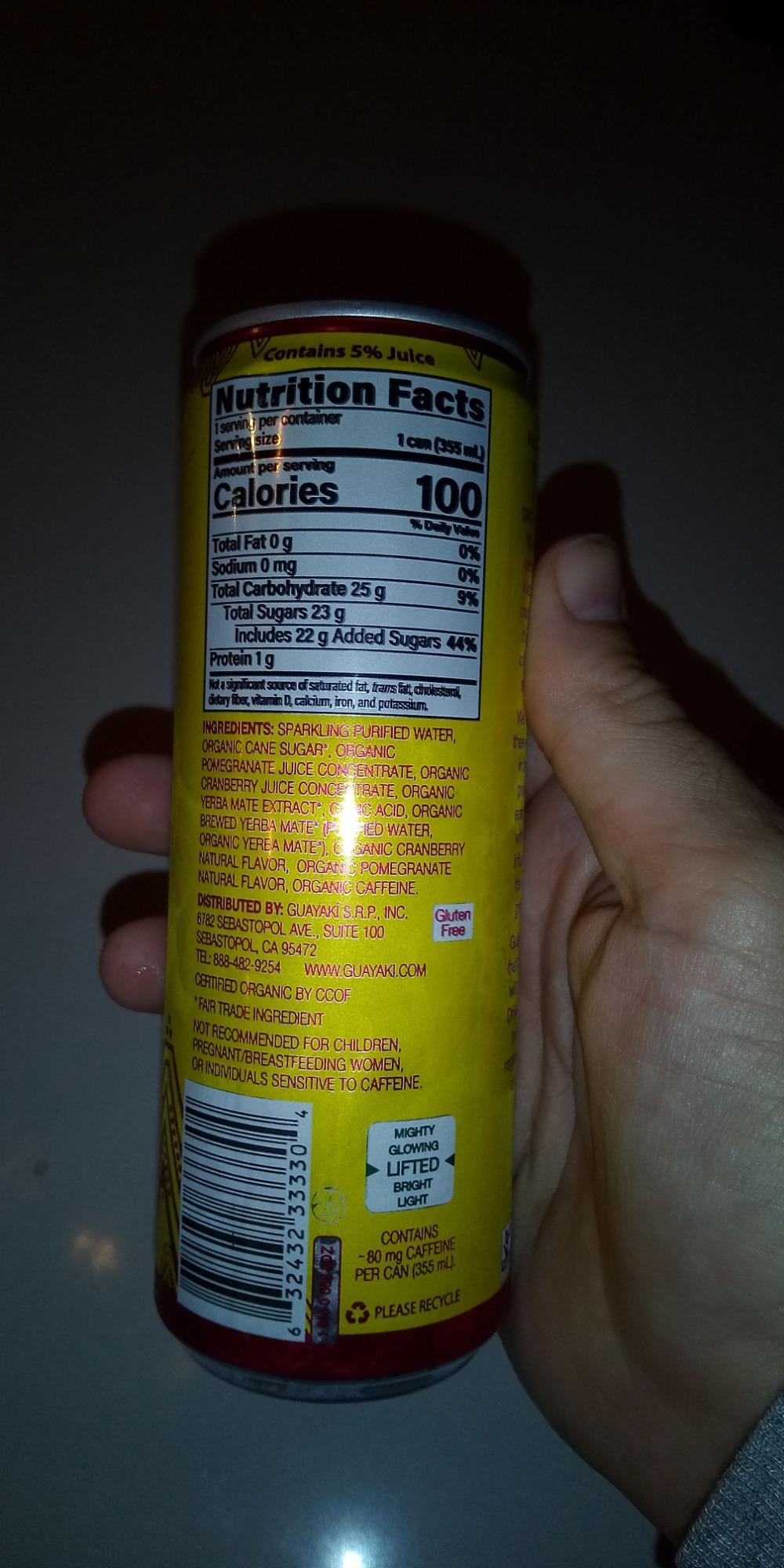 Yerba Madre Organic Sparkling Yerba Mate, Cranberry Pom, 115mg Natural Plant Based Caffeine, Smooth Energy & Focus, Carbonated, 12oz Cans (Pack of 12) customer photo 1