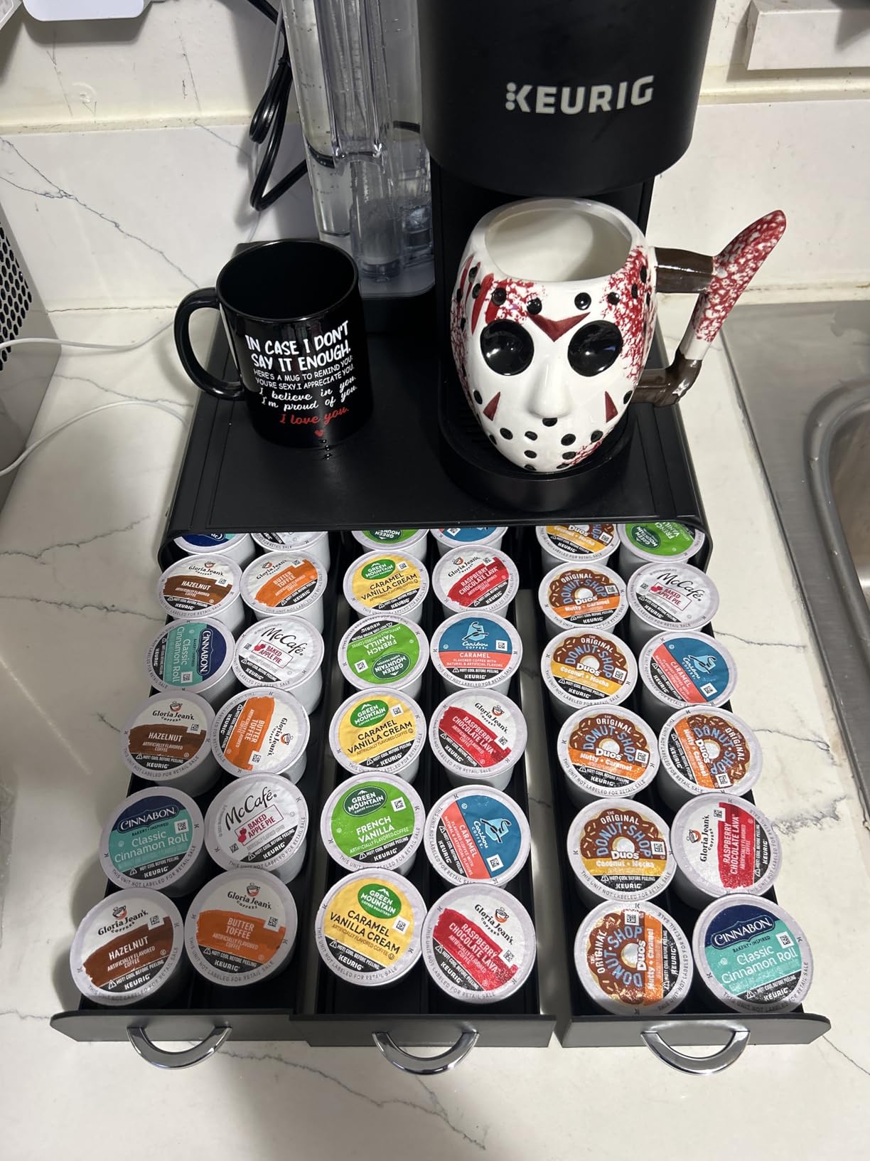 Mind Reader Single Serve Coffee Pod Organizer with 3 Drawers, 36 Pod Capacity, 13.5L x 12.25W x 2.5H, Black customer photo 1