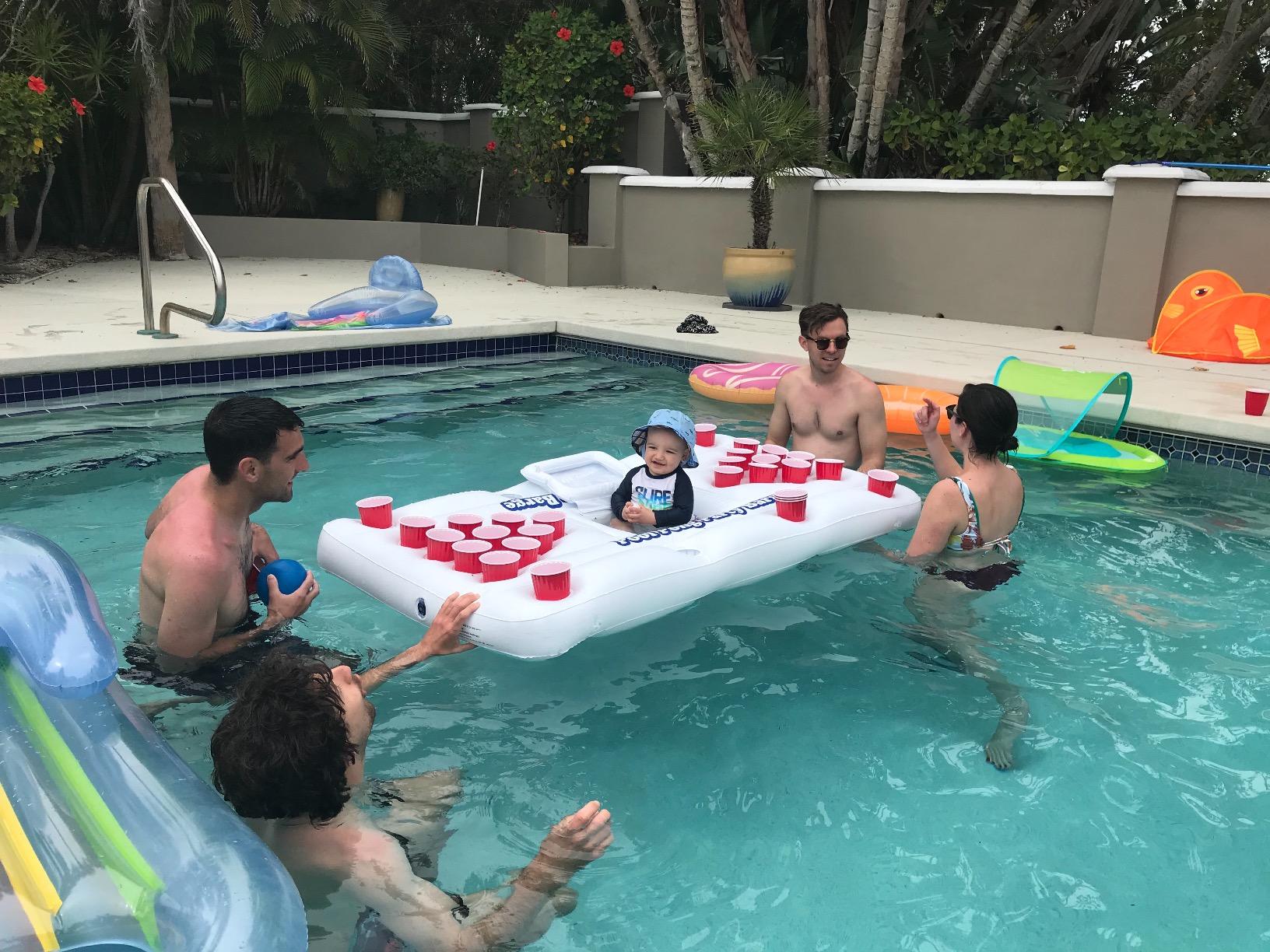 GoPong Original Pool Party Barge Floating Beer Pong Table with Cooler and Cup Holders customer photo 2