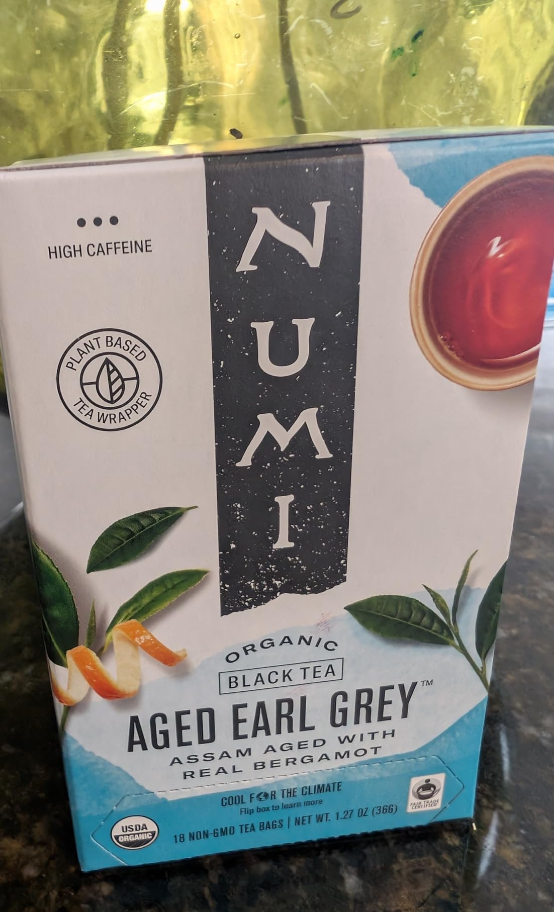 Numi Organic Aged Earl Grey Tea | 18 Black Tea Bags | Assam Black Tea with Real Bergamot customer photo 1