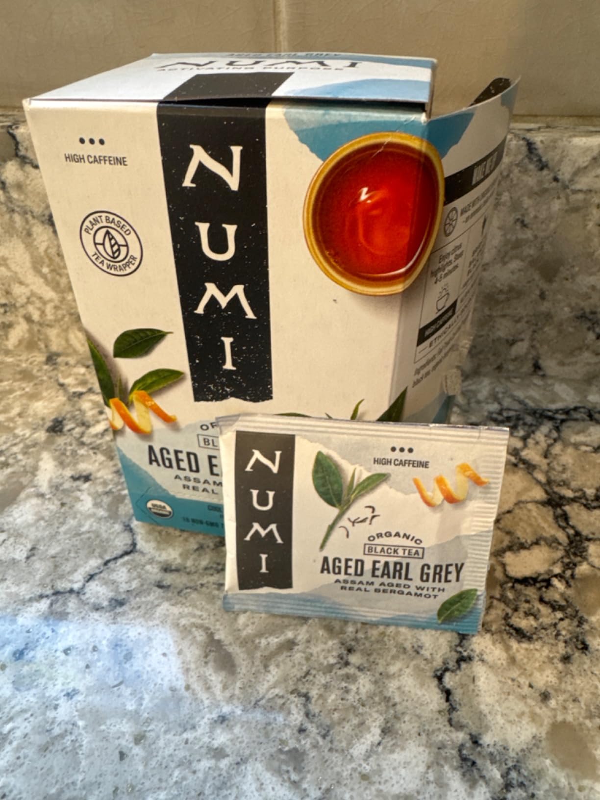 Numi Organic Aged Earl Grey Tea | 18 Black Tea Bags | Assam Black Tea with Real Bergamot customer photo 2